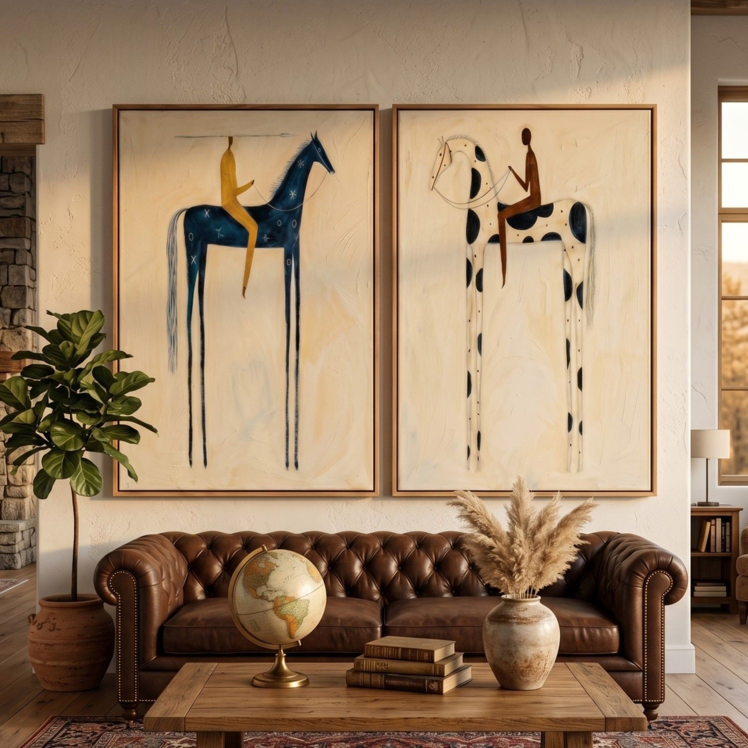 Carmel Twin Nocturnes Wall Art | Hand-Painted Vintage Americana