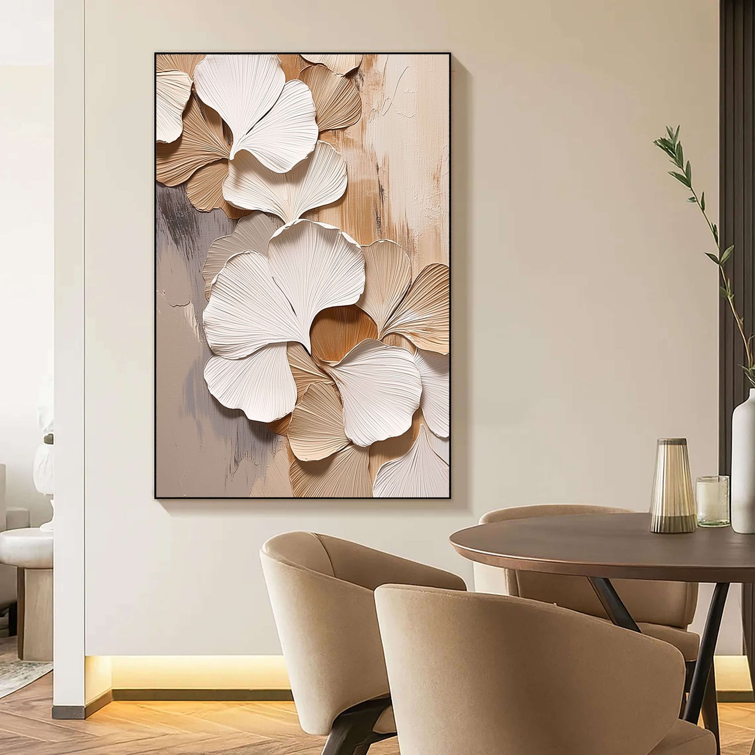 3D-Textured Art | Ginkgo Leaf Relief