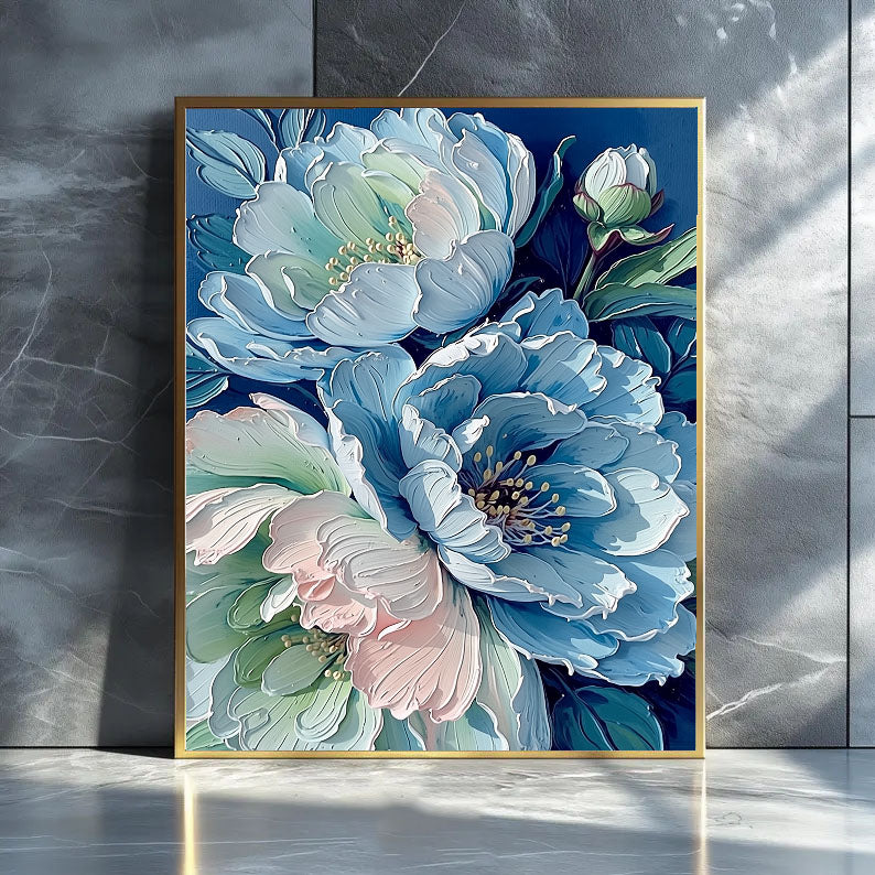 Contemporary Luxe Art | Sapphire Gold Flow