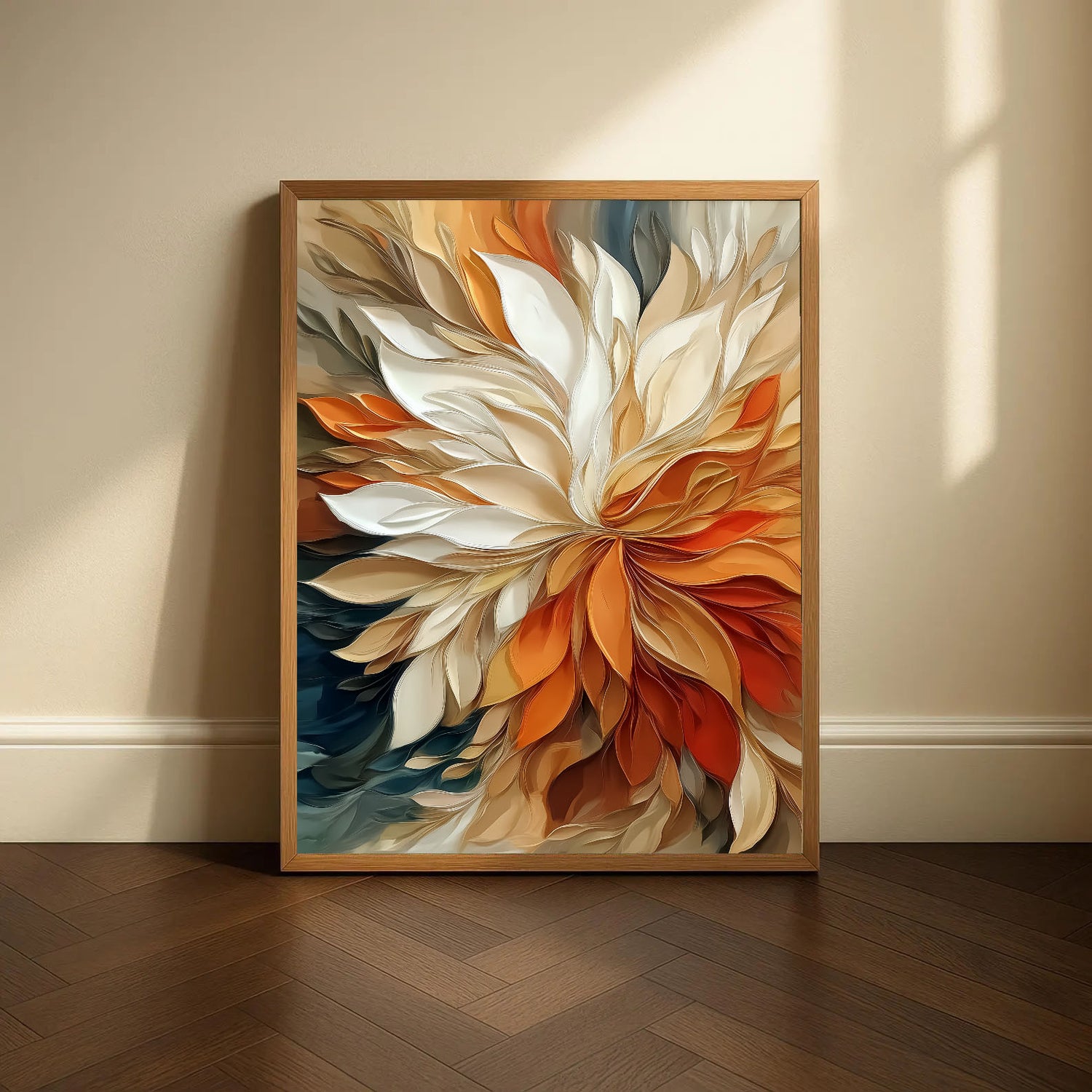 3D-Textured Art | Warm Petal Relief