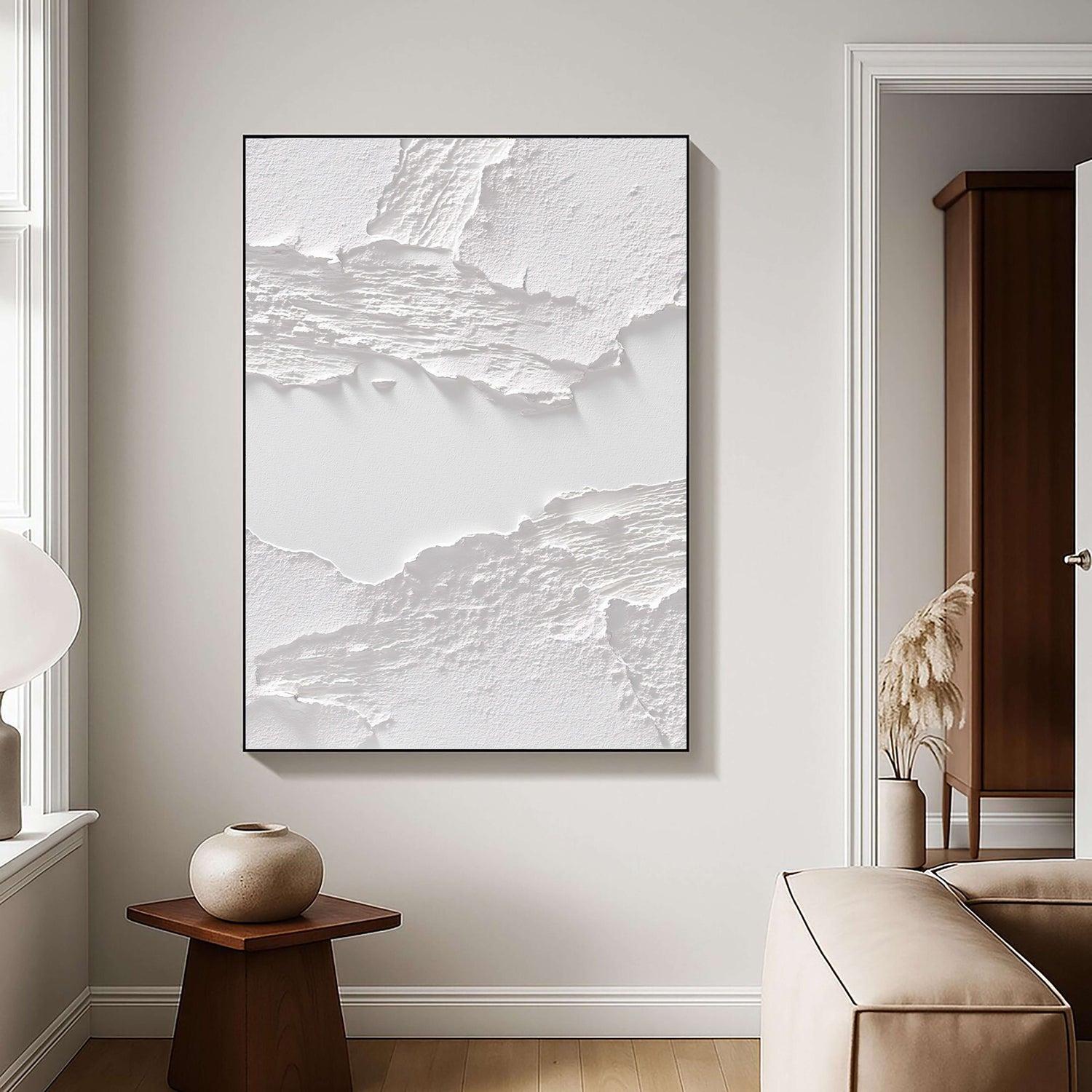 3D-Textured Art | White Layered Peel