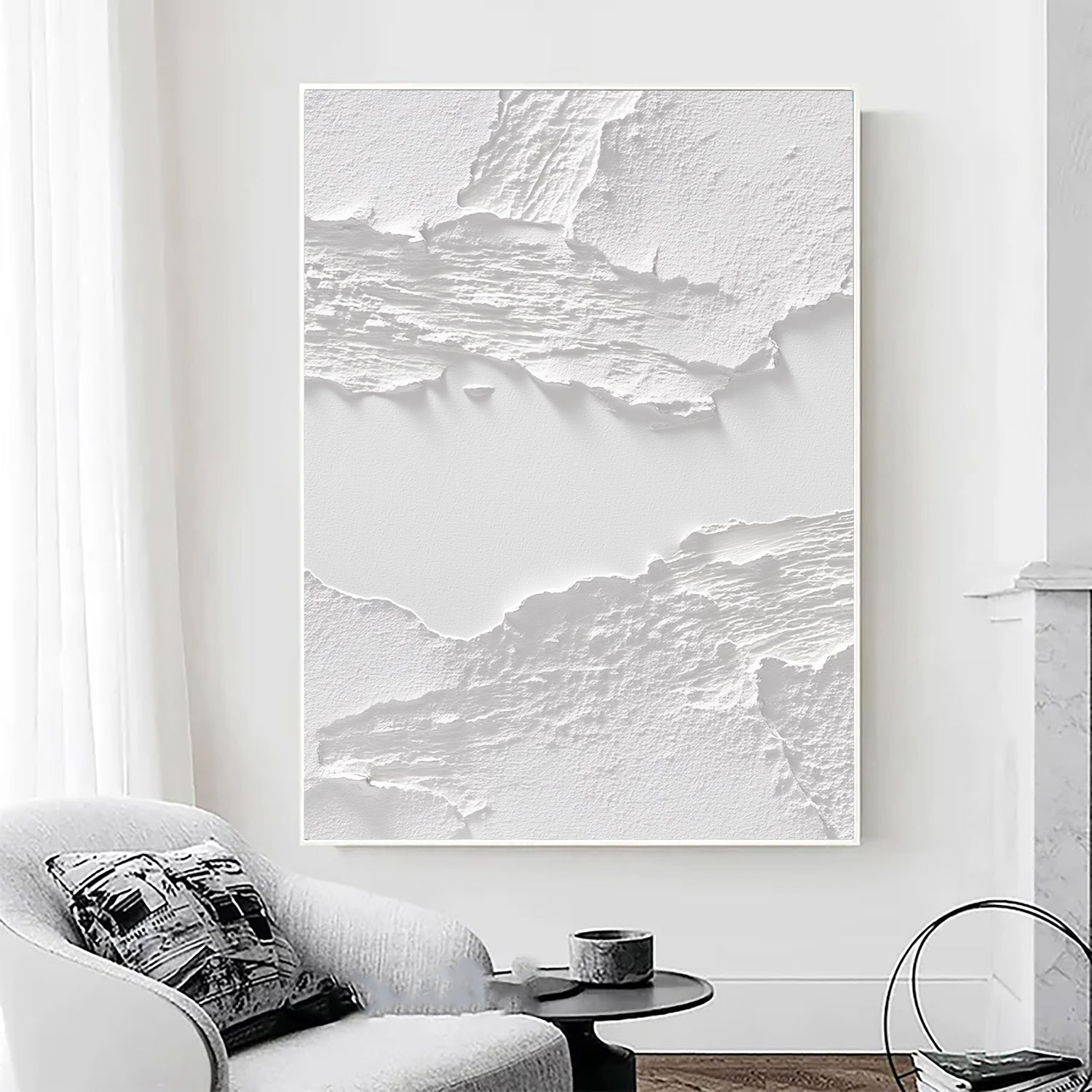 3D-Textured Art | White Layered Peel