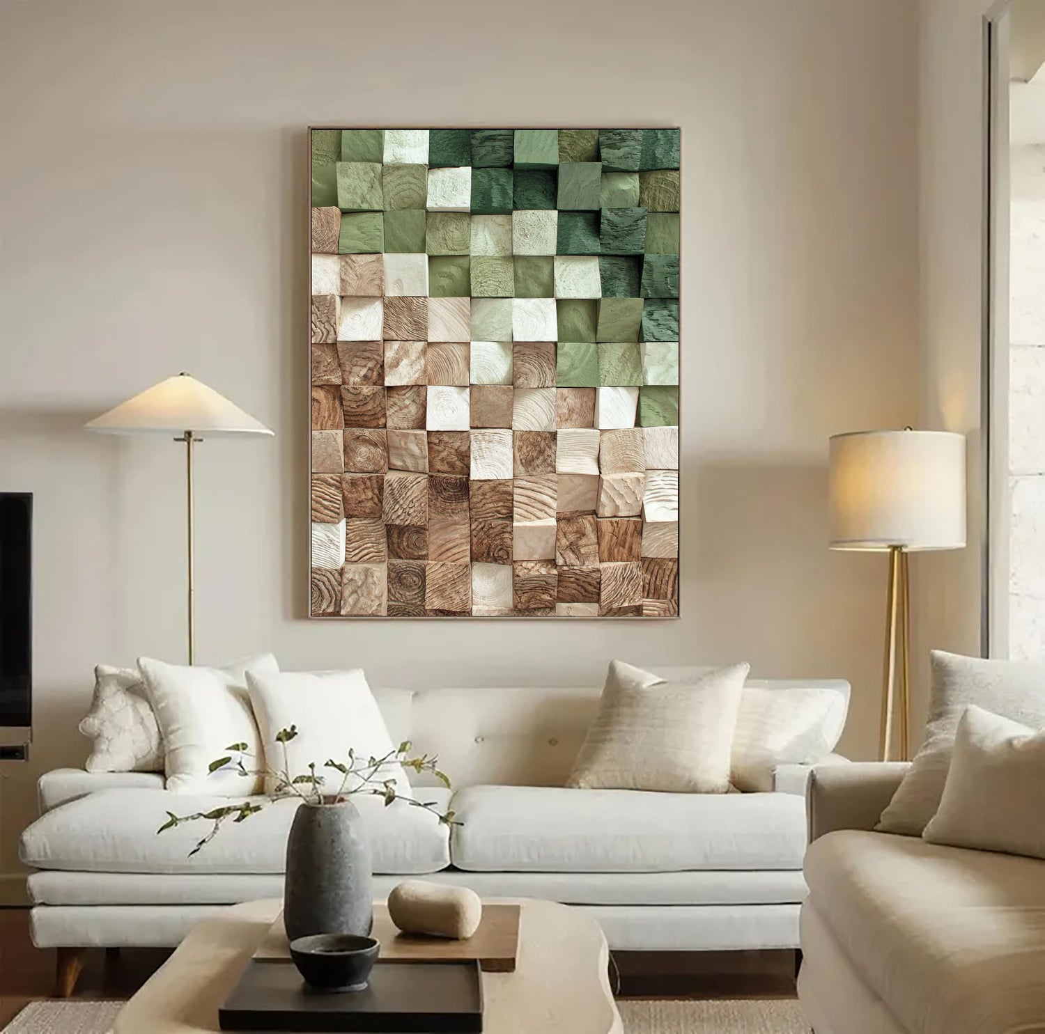 3D-Textured Art | Timber Gradient Blocks