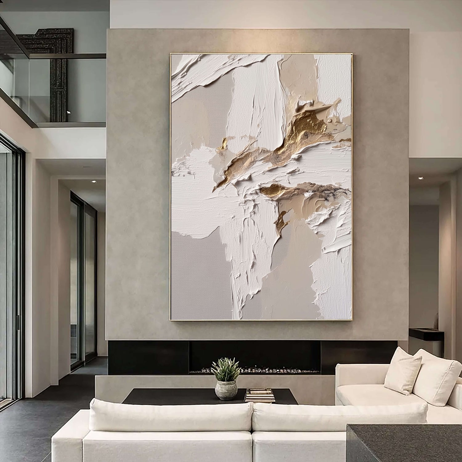 3D-Textured Art | Neutral Gold Vein