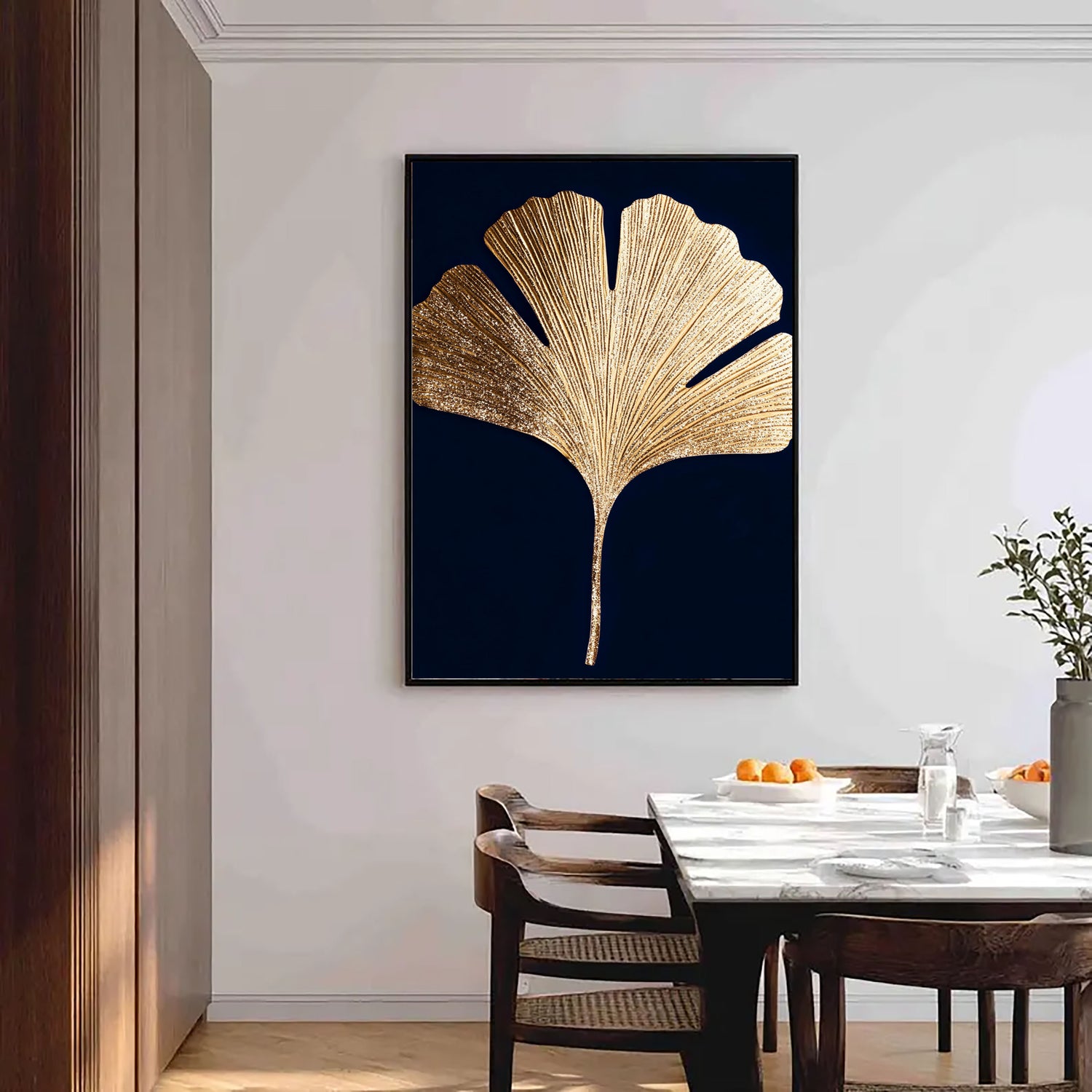 Contemporary Luxe Art | Gilded Ginkgo Leaf