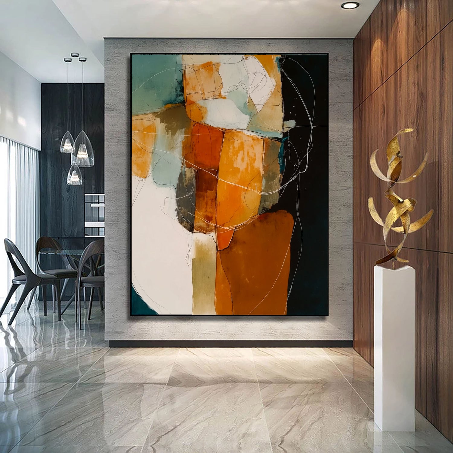 Abstract Art | Warm Terracotta Weave