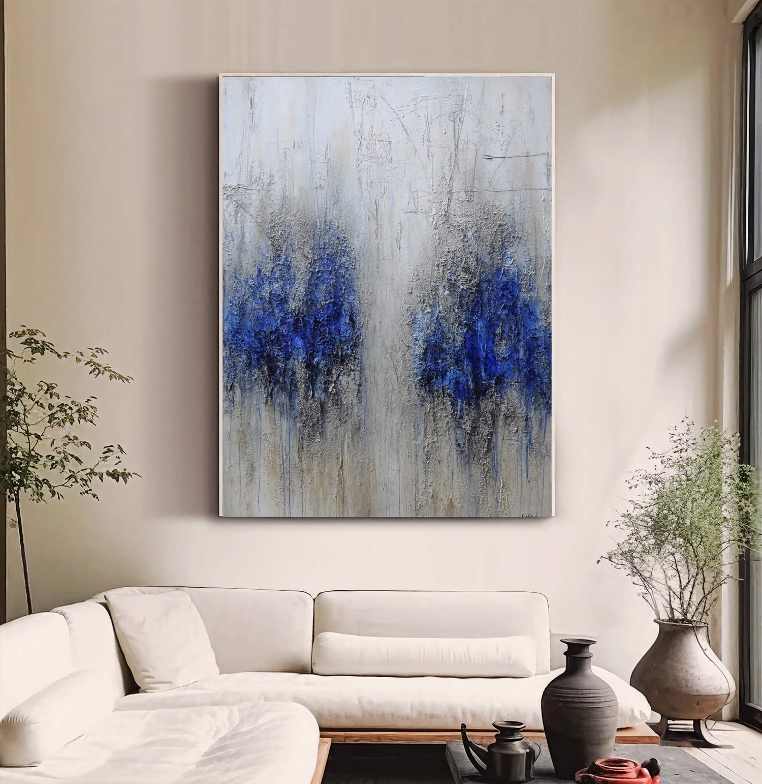 3D-Textured Art | Azure Drip Duet