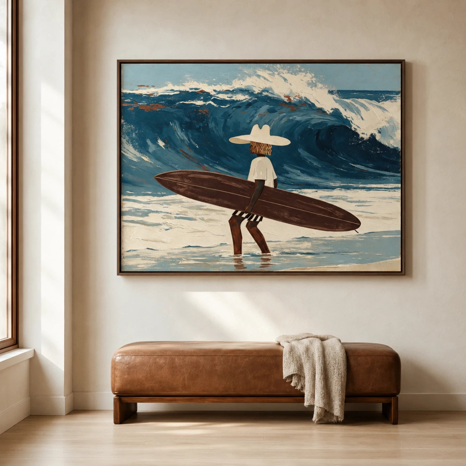 Vintage Americana Art | Walk Into The Surf