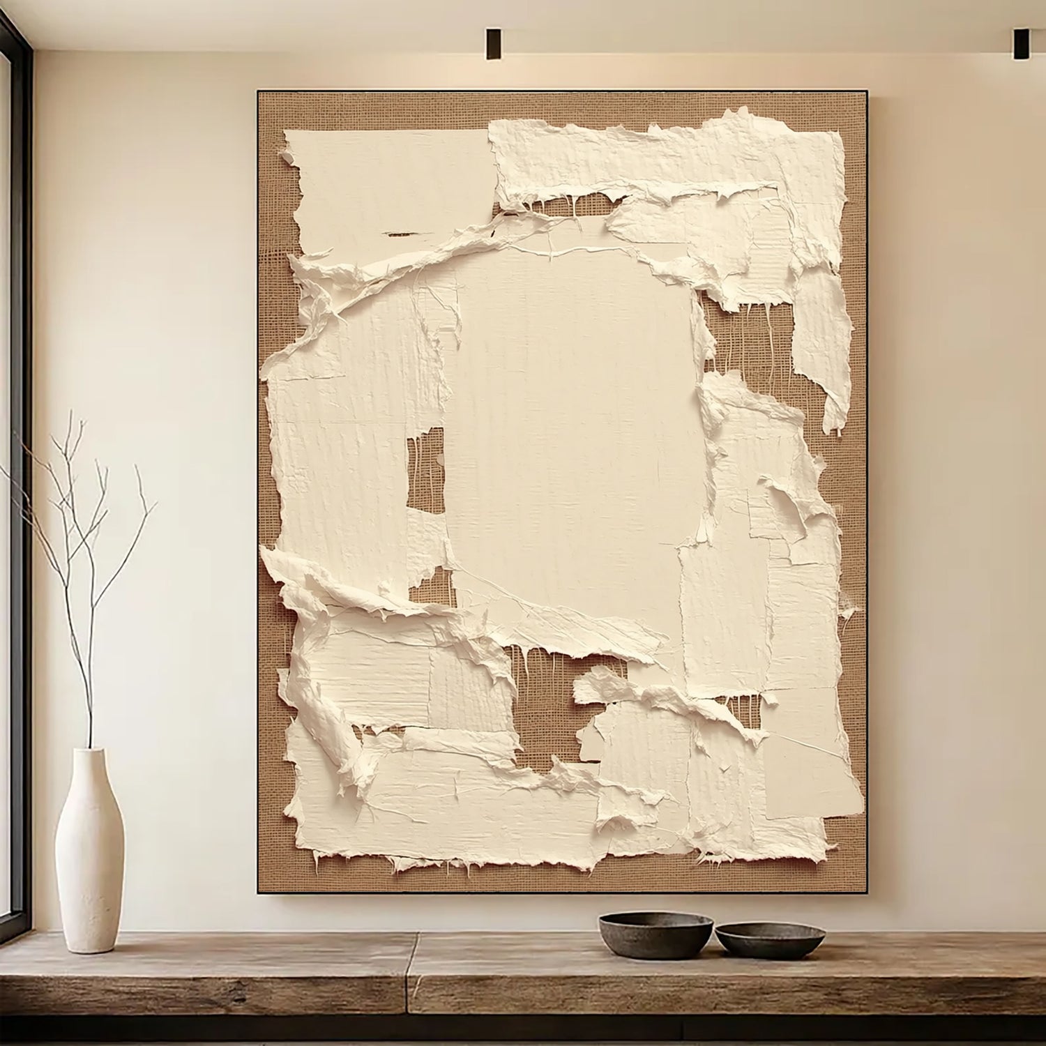 Wabi-Sabi Art | Frayed Linen & Plaster