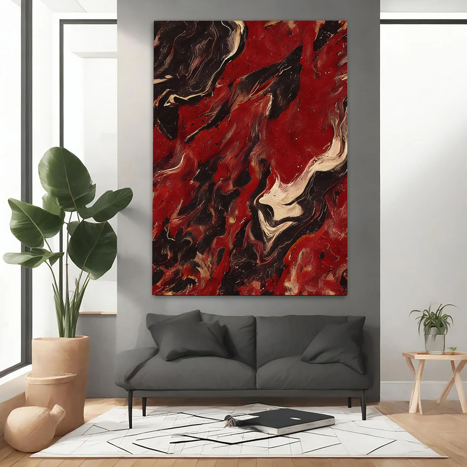 Abstract Art | Fiery Fluid Swirls