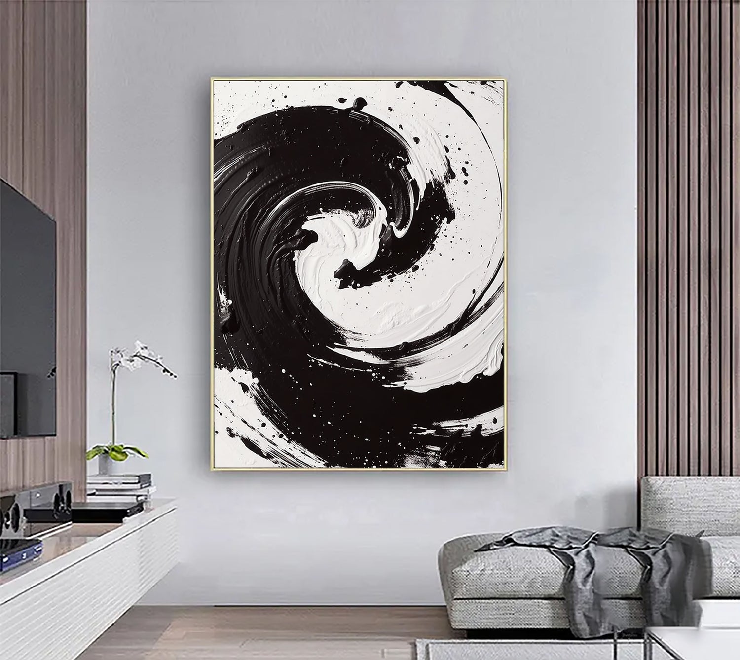 3D-Textured Art | Monochrome Swirl Motion