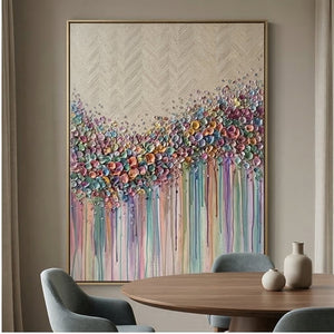 3D-Textured Art | Petal Cascade Glow - D