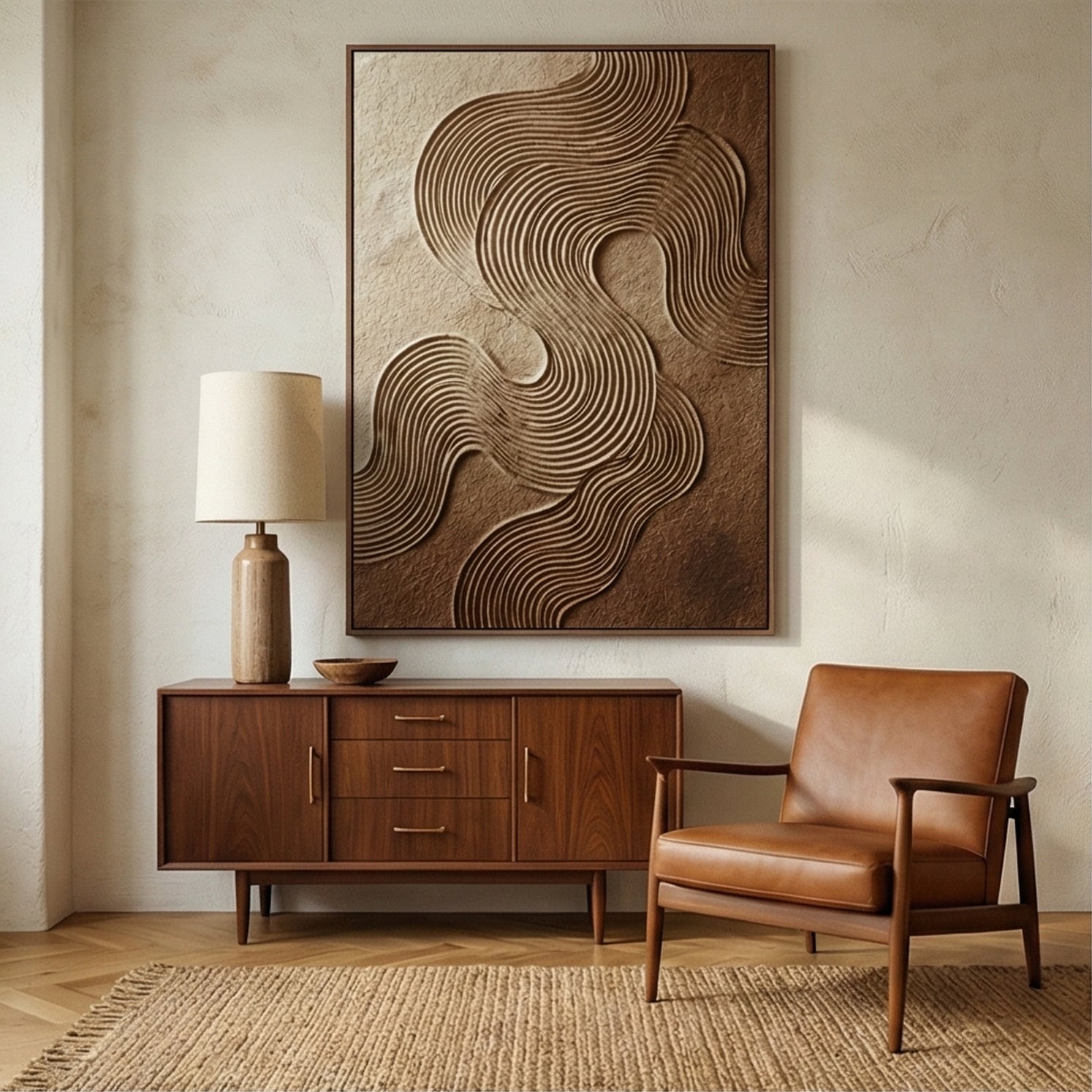 3D textured Art | Flowing Waves