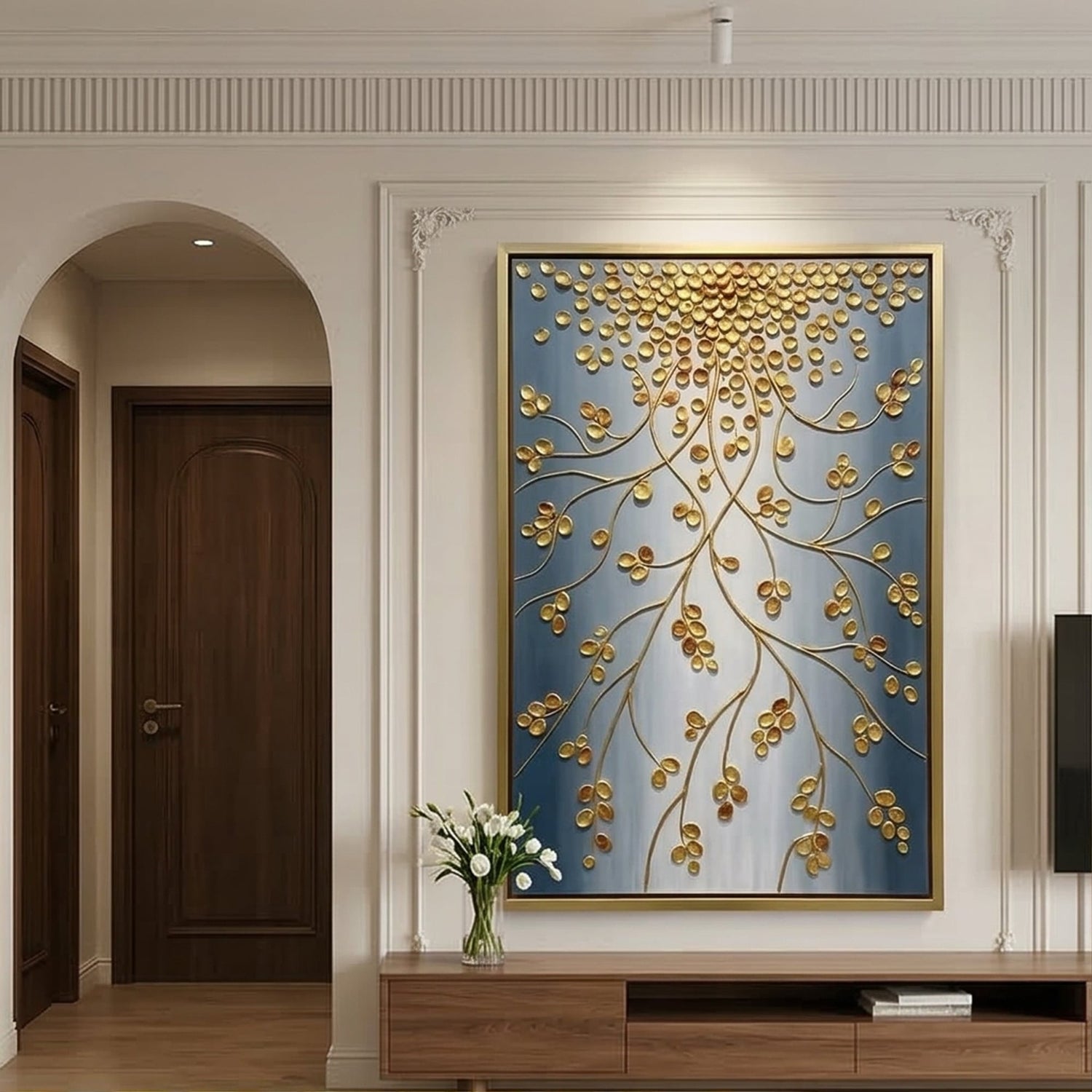 Contemporary Luxe Art | Golden Branch Cascade