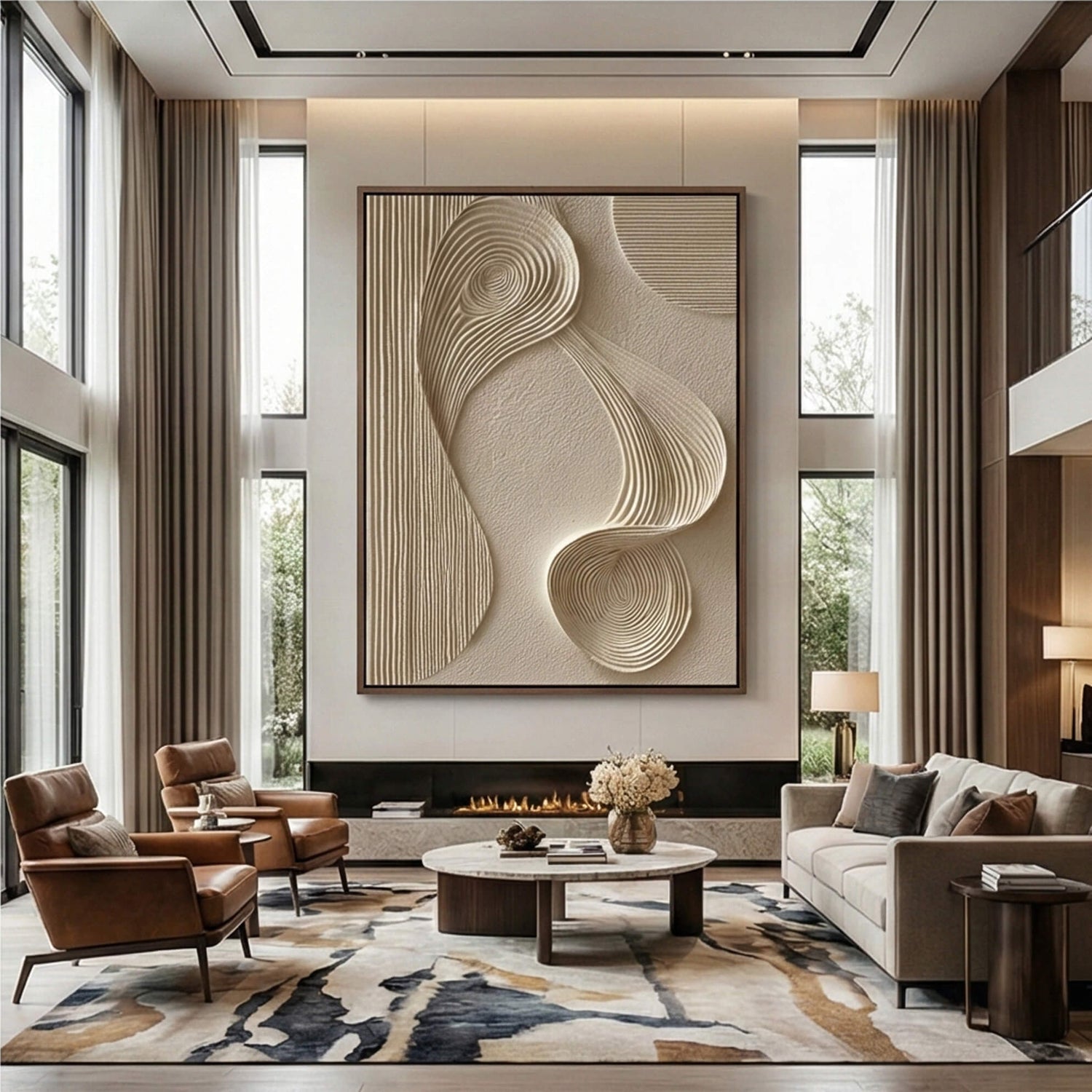 3D textured Art | Flowing Linen Rhythm