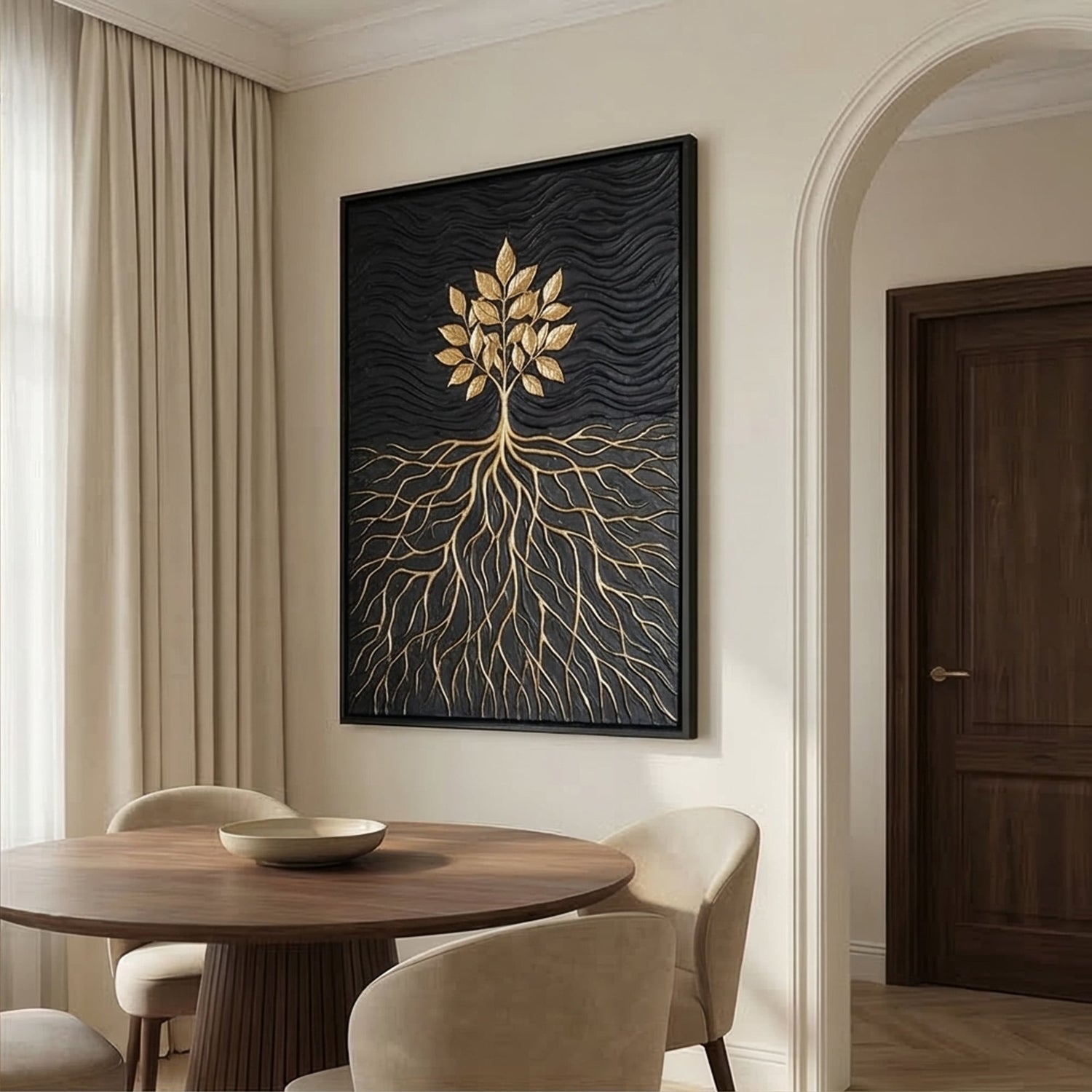 Contemporary Luxe Art | Golden Rooted Grace