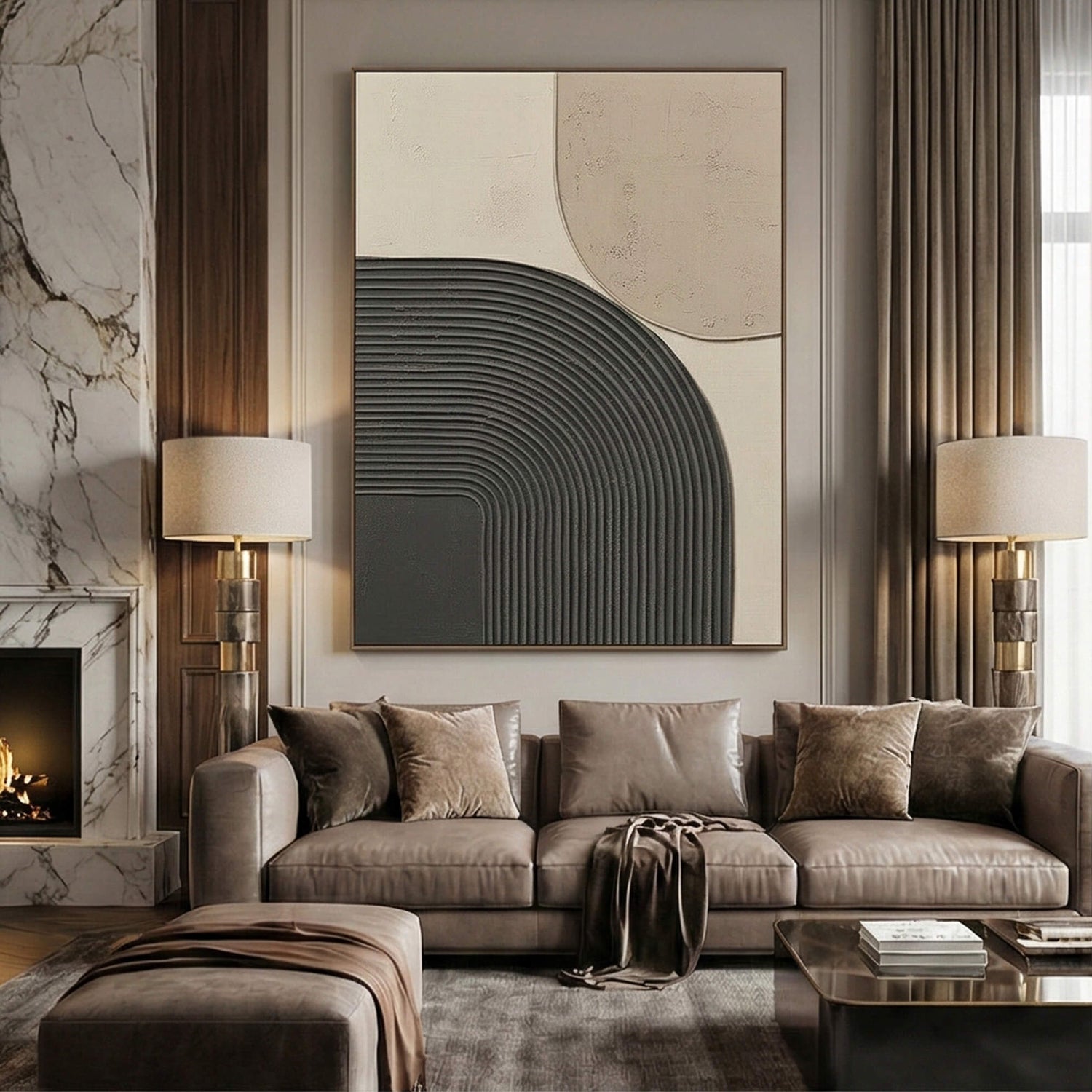 3D textured Art | Gray Arc Shadows