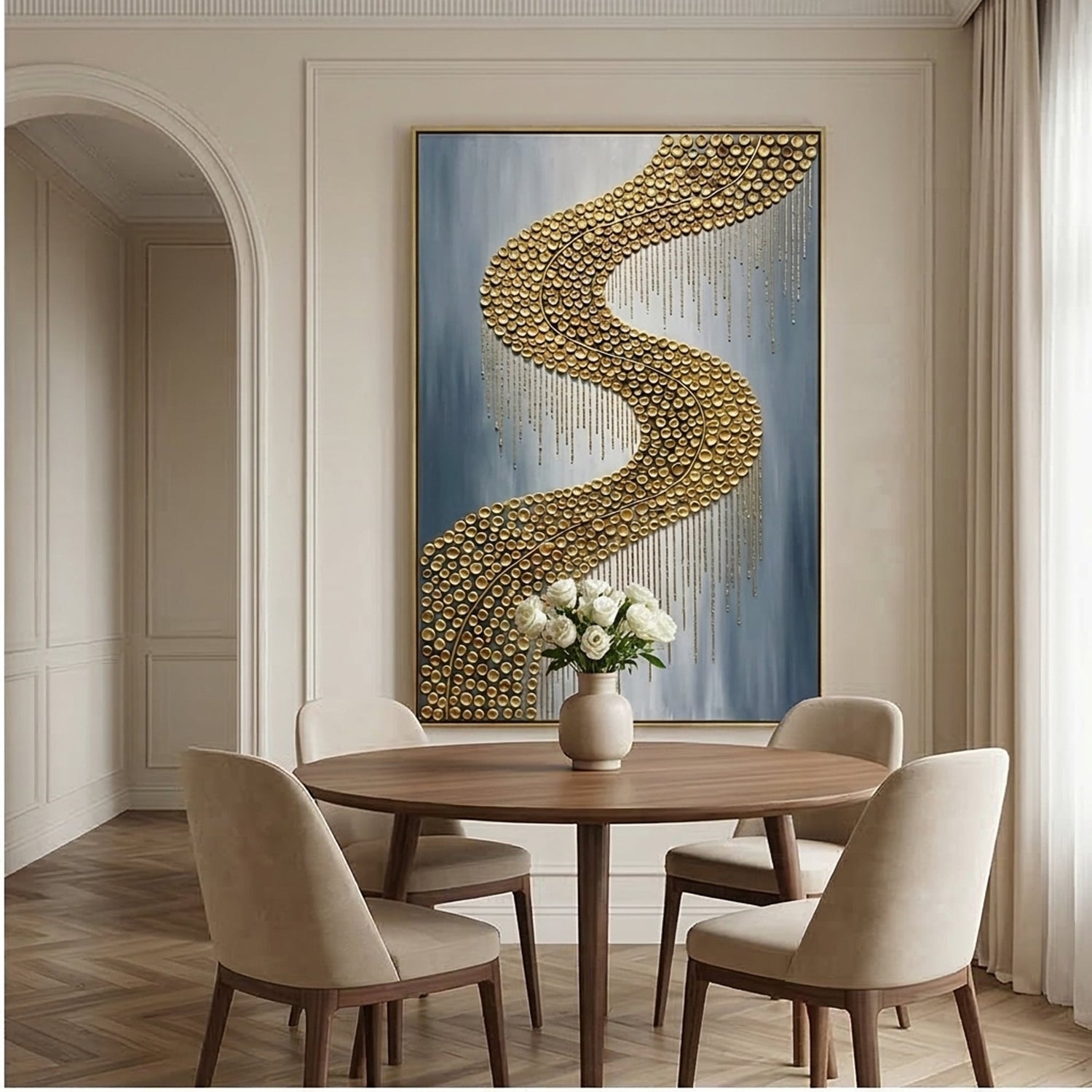 Contemporary Luxe Art | Gilded River Curve