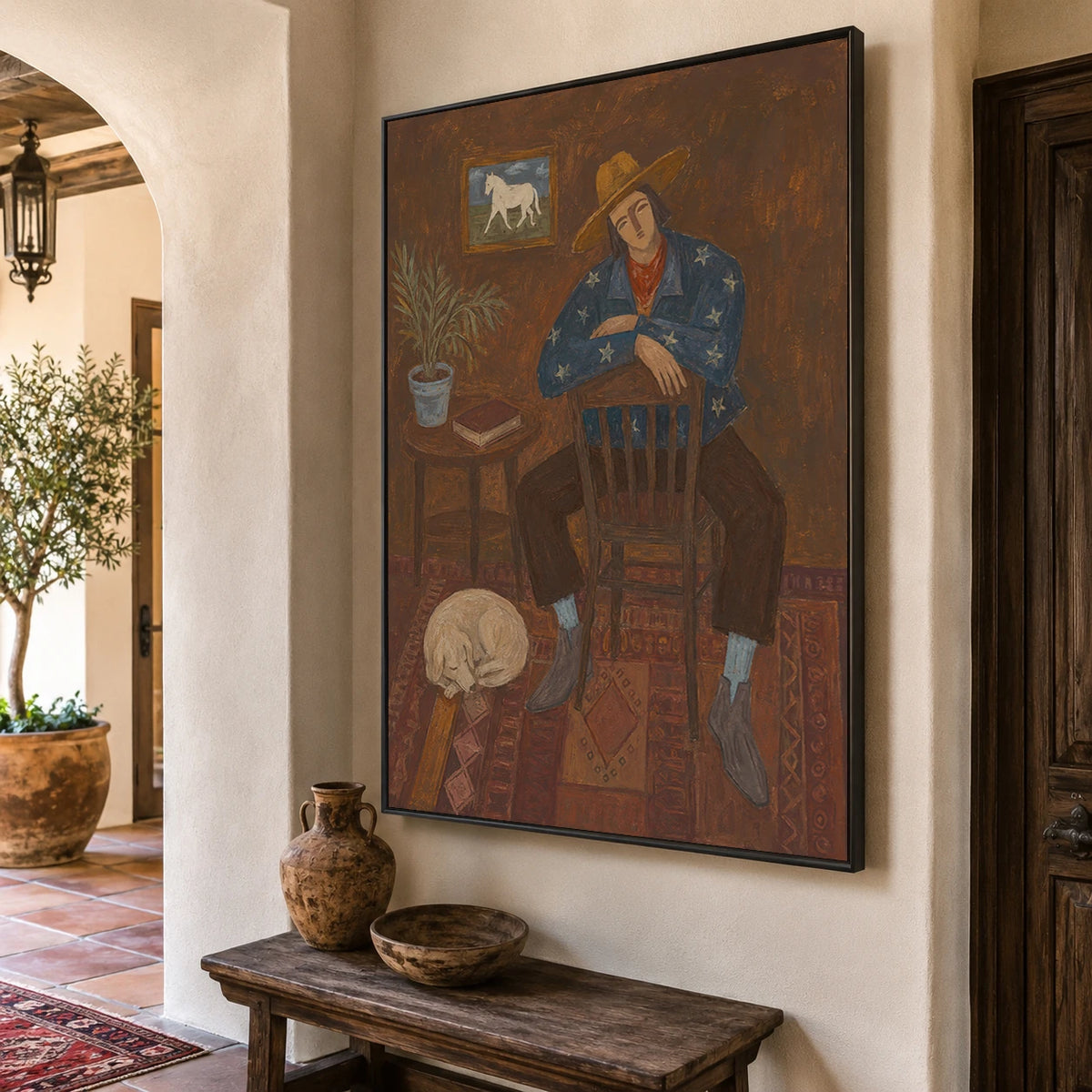 Western Folk Art｜Resting Cowboy