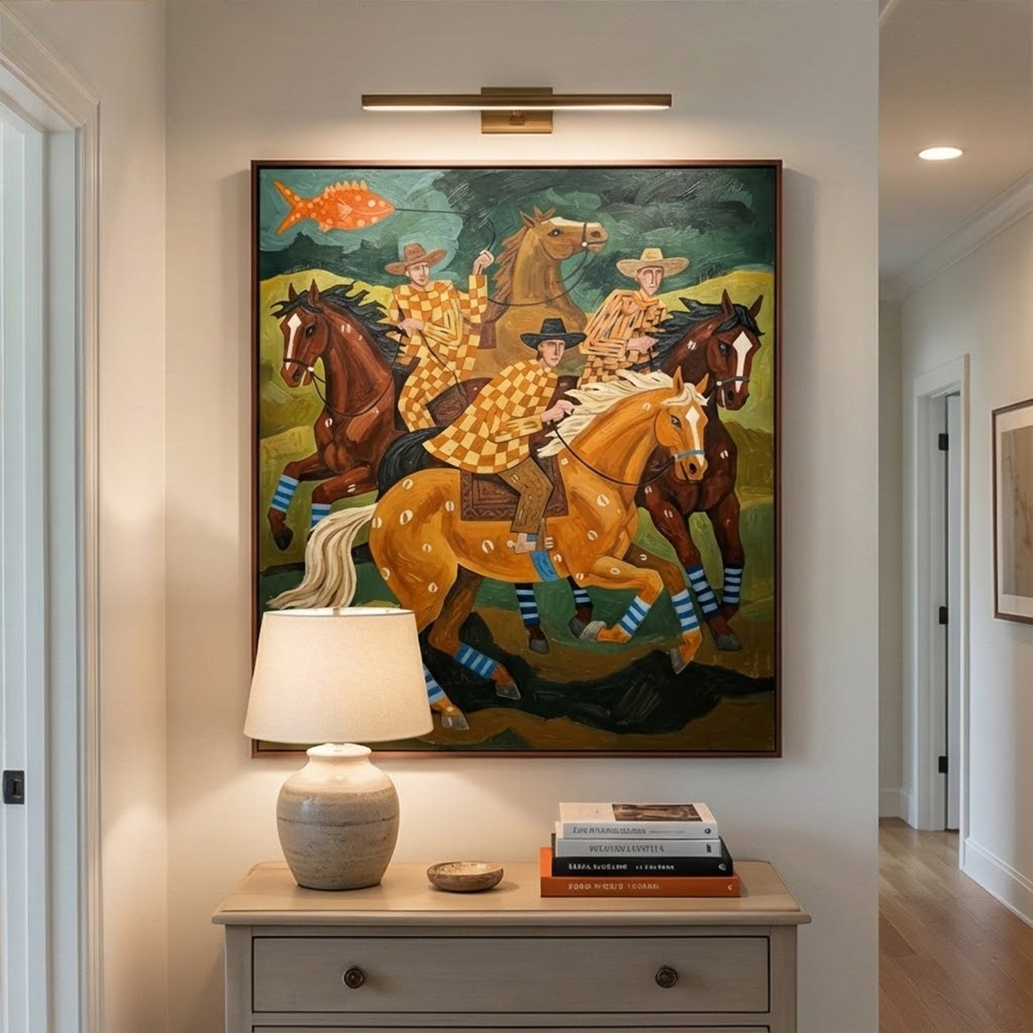 Vintage Americana Art | Checkerboard Riders