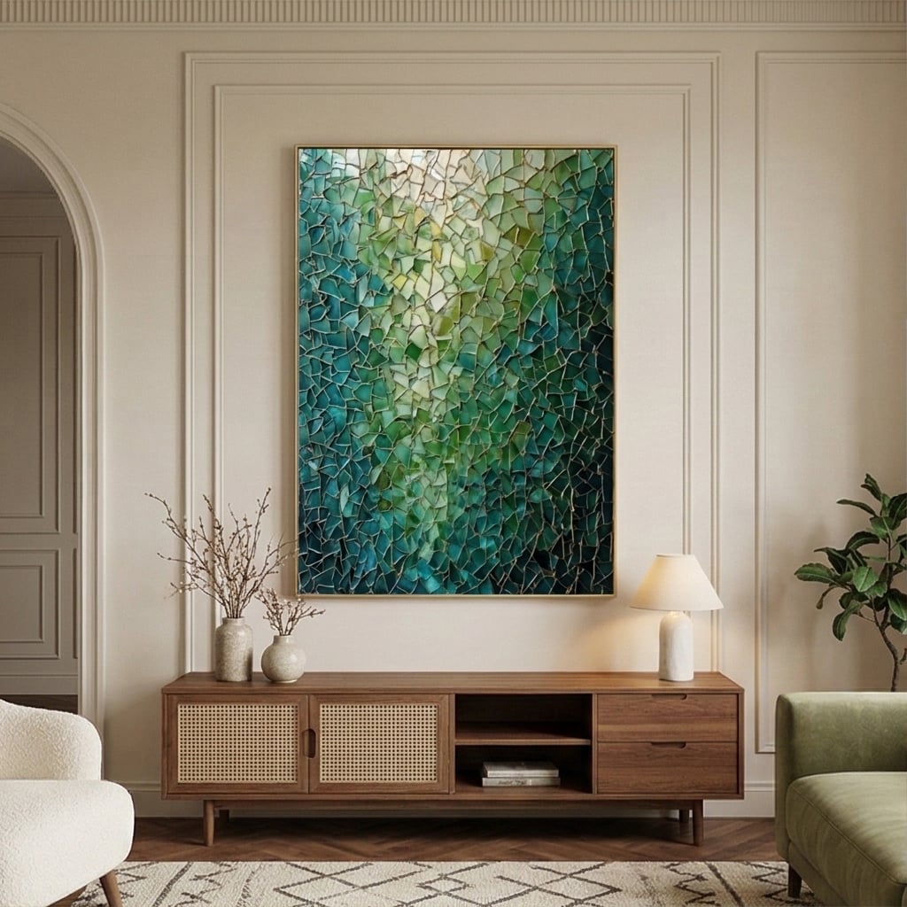 Contemporary Luxe Art | Emerald Kintsugi