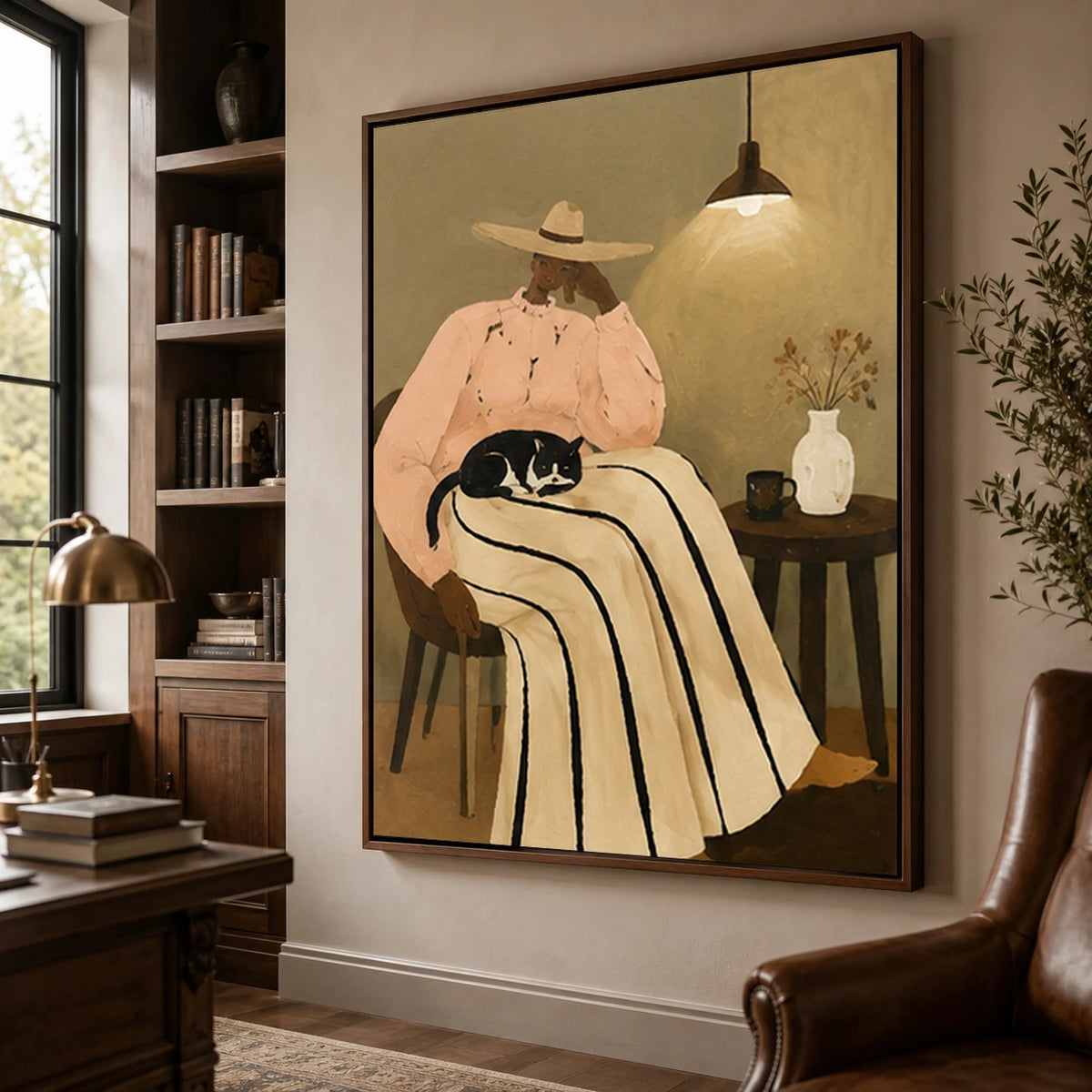 Western Folk Art｜Quiet Cat Companion Portrait