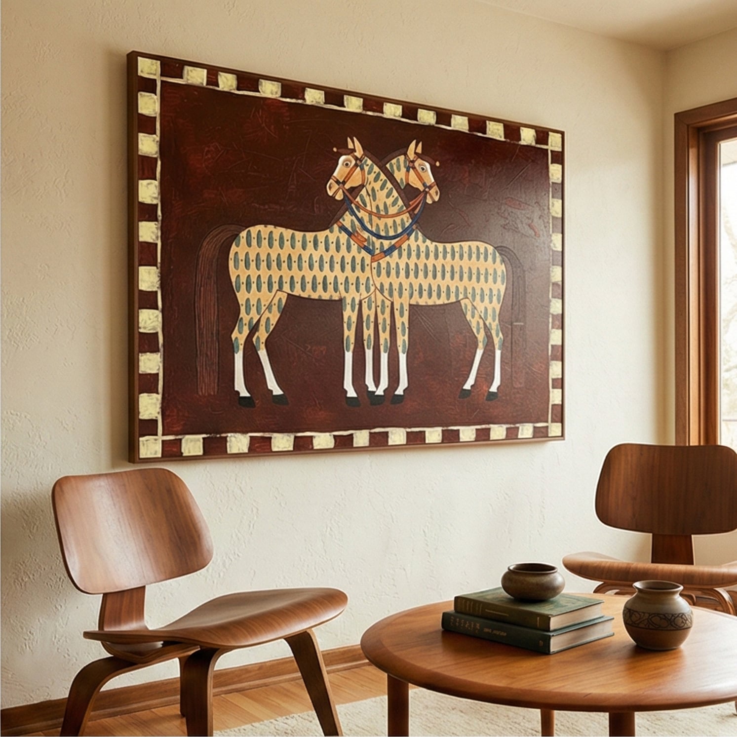 Vintage Americana Art | Spotted Horses