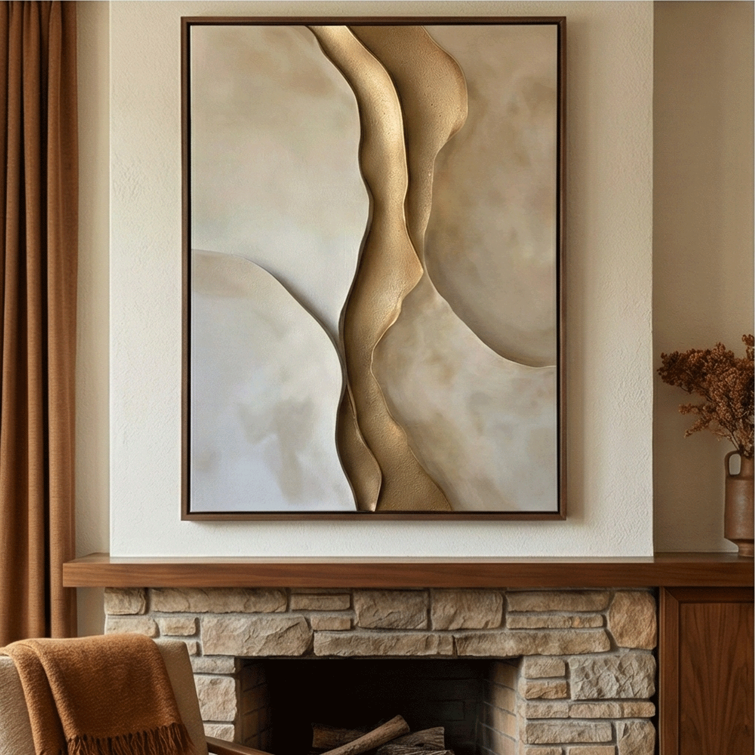 Contemporary Luxe Art | Golden Current