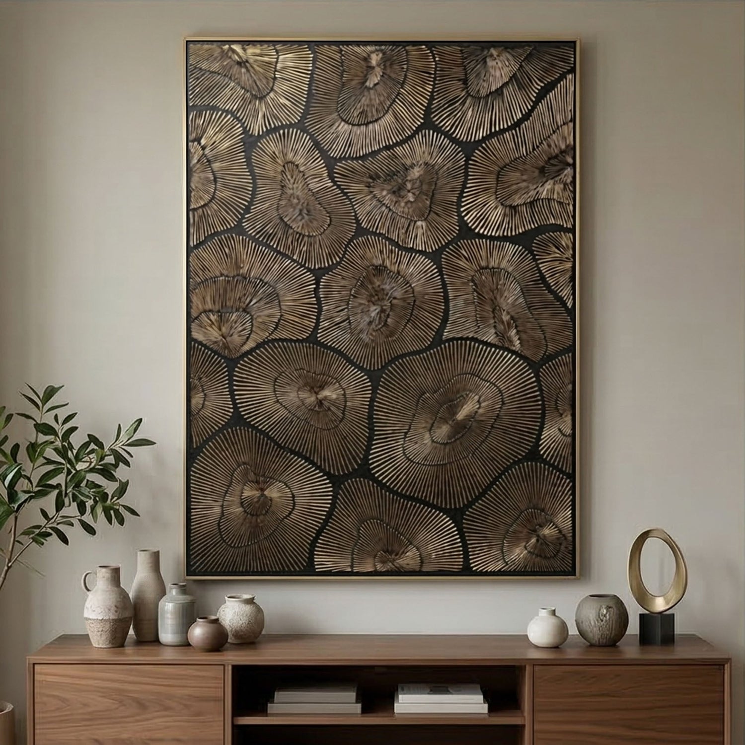 Contemporary Luxe Art | Bronze Halo Rhythm