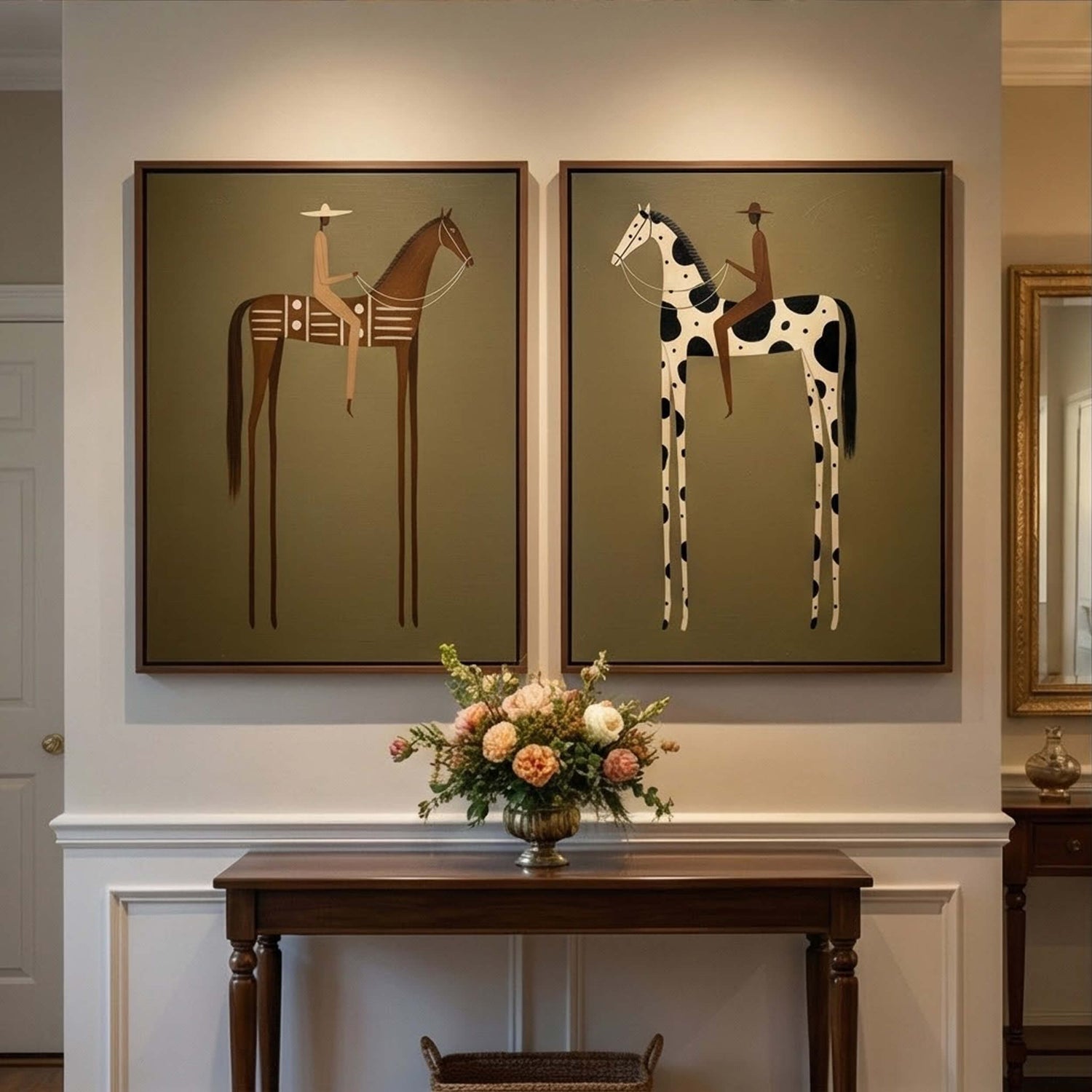 Vintage Americana Art | Long-Legged Duality