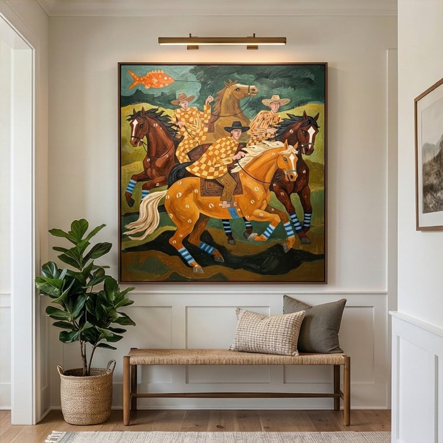 Vintage Americana Art | Checkerboard Riders