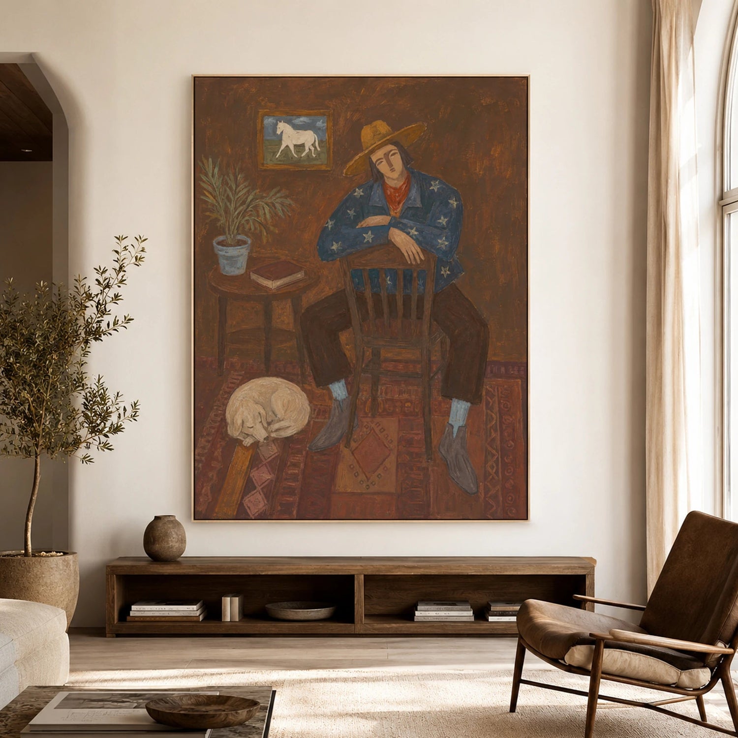 Western Folk Art｜Resting Cowboy