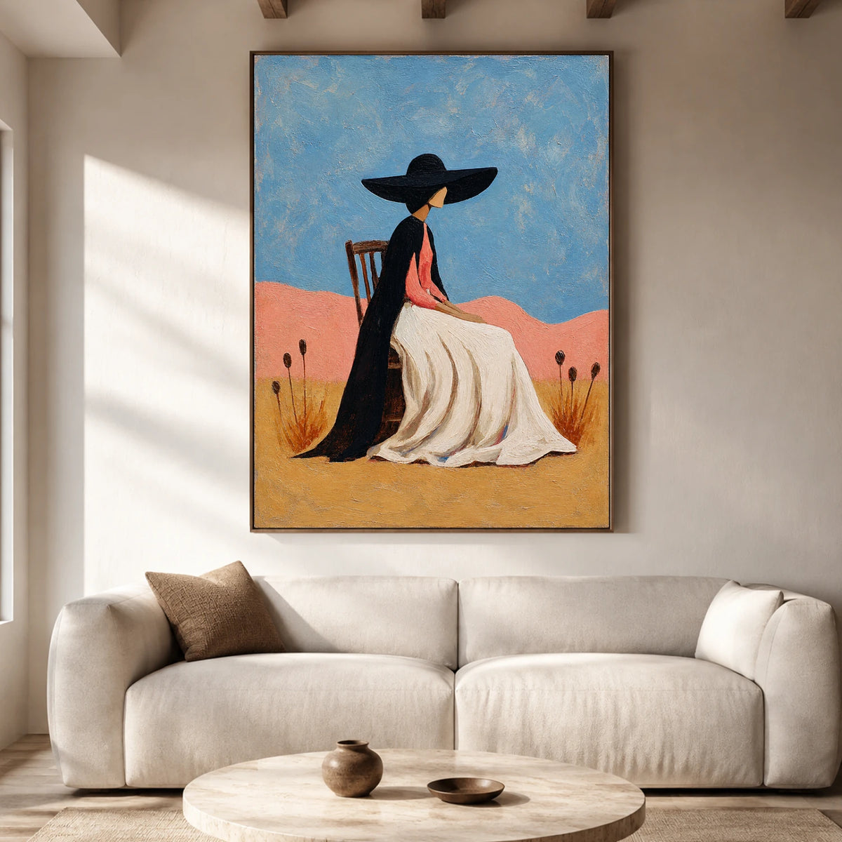 Vintage Americana Art | Gazing Over Pink Hills