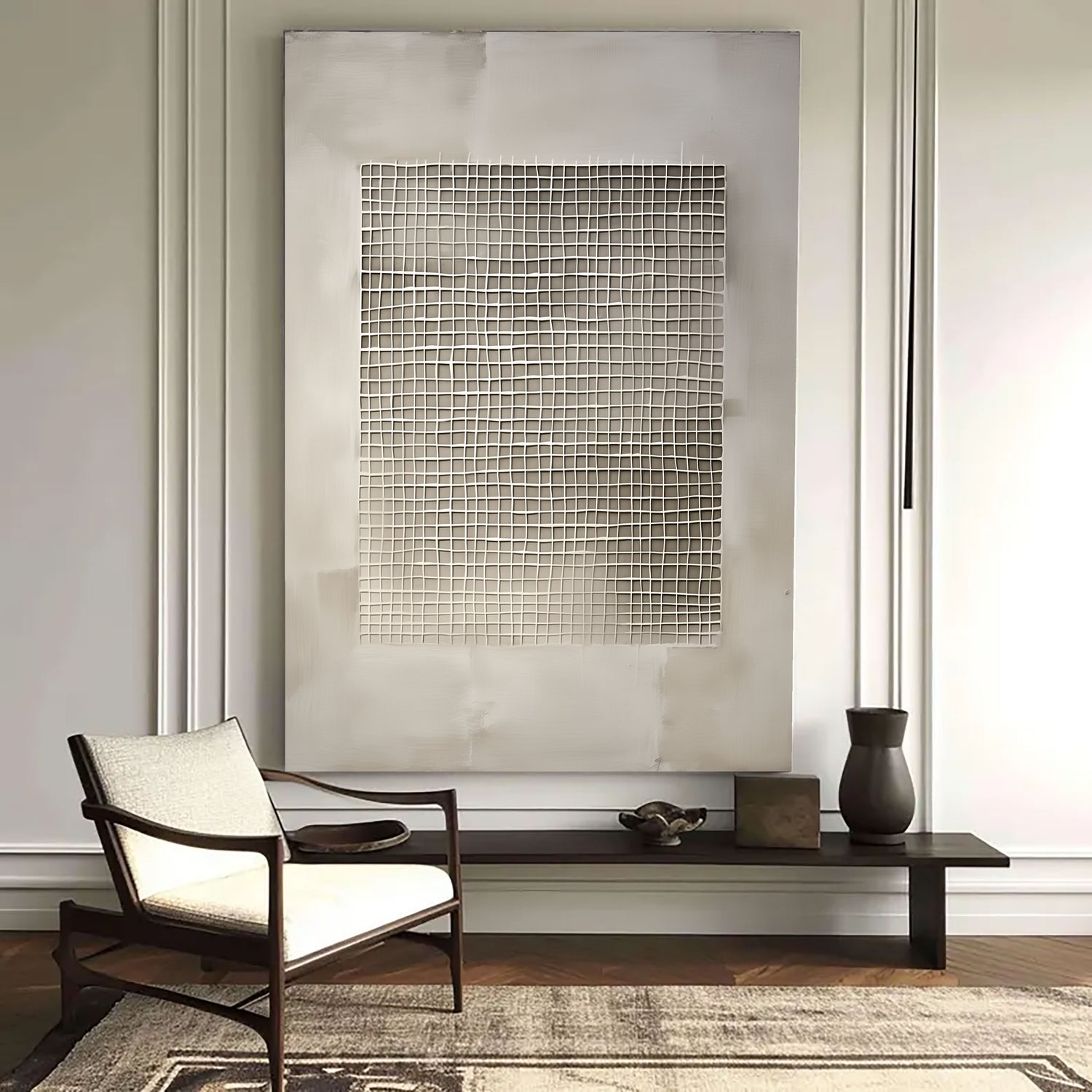 Wabi-Sabi Art | Textured Grid Serenity