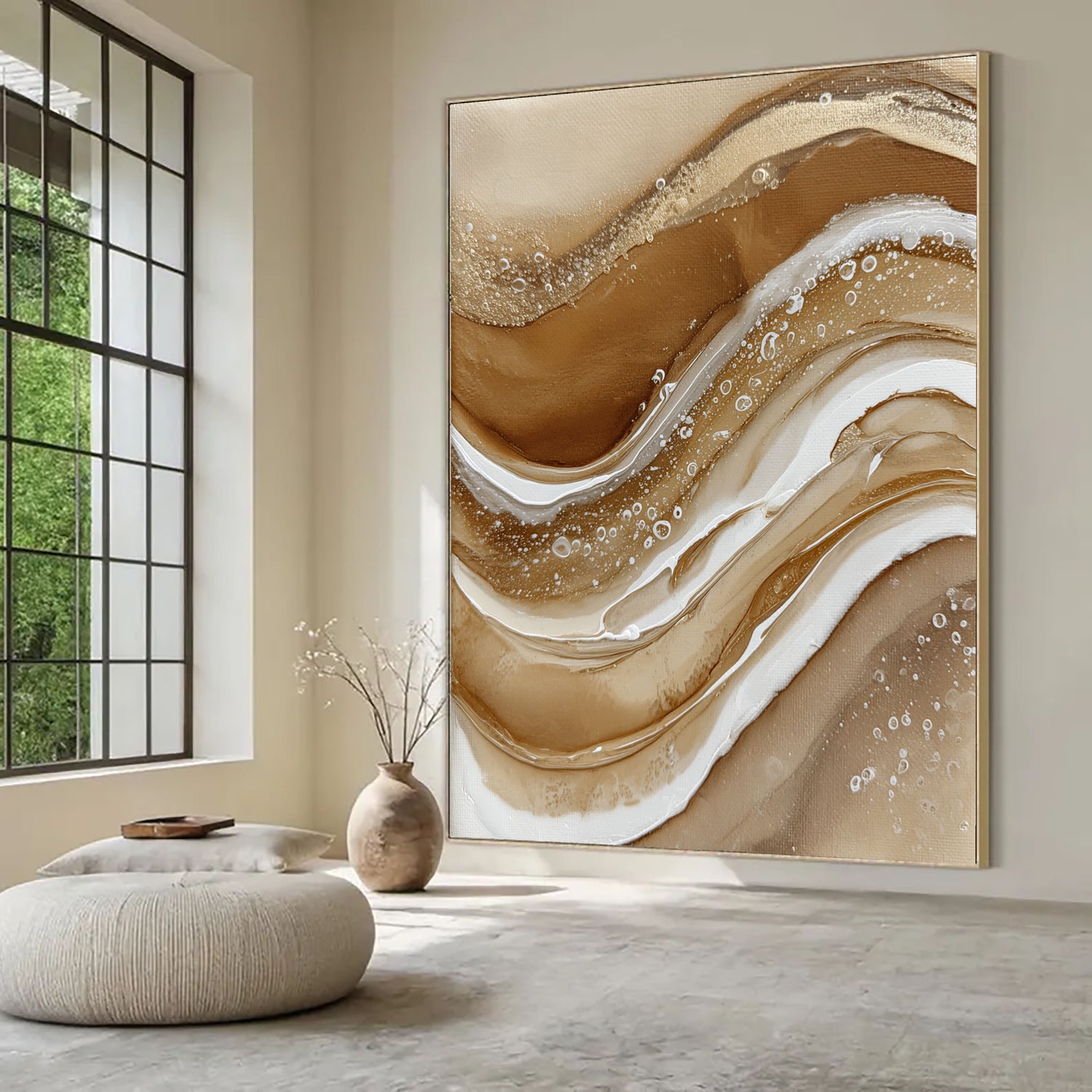 Abstract Art | Golden Fluid Drift
