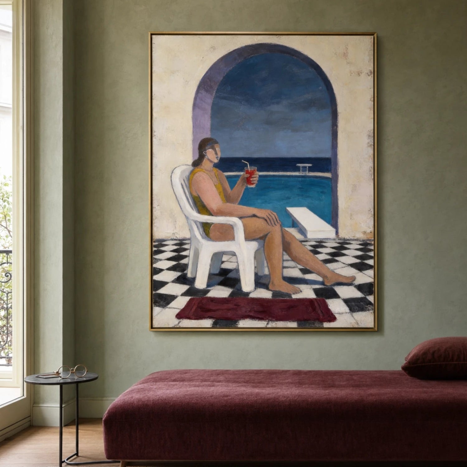Vintage Americana Art | Poolside Quiet Hour