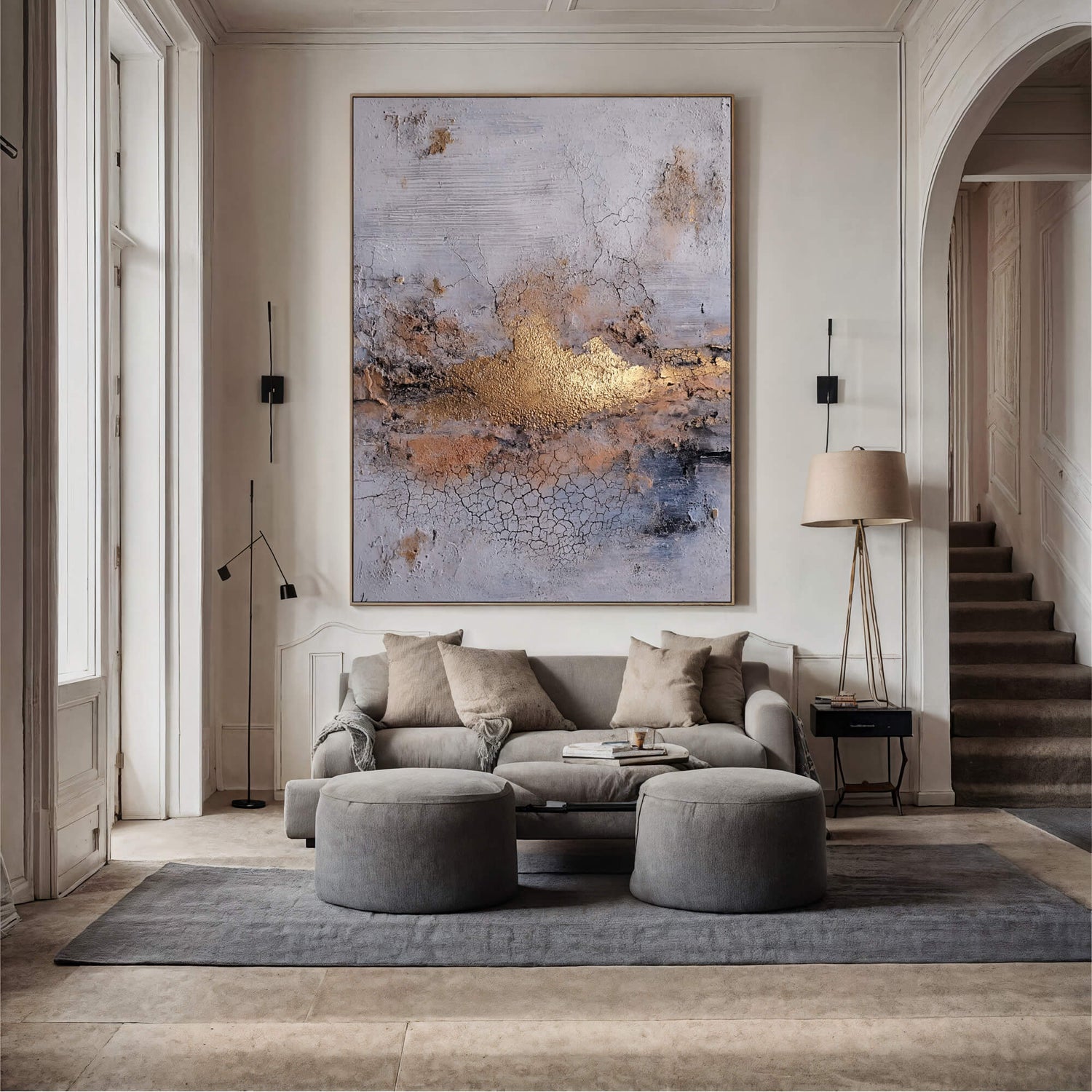 Wabi-Sabi Art | Cracked Gold Horizon