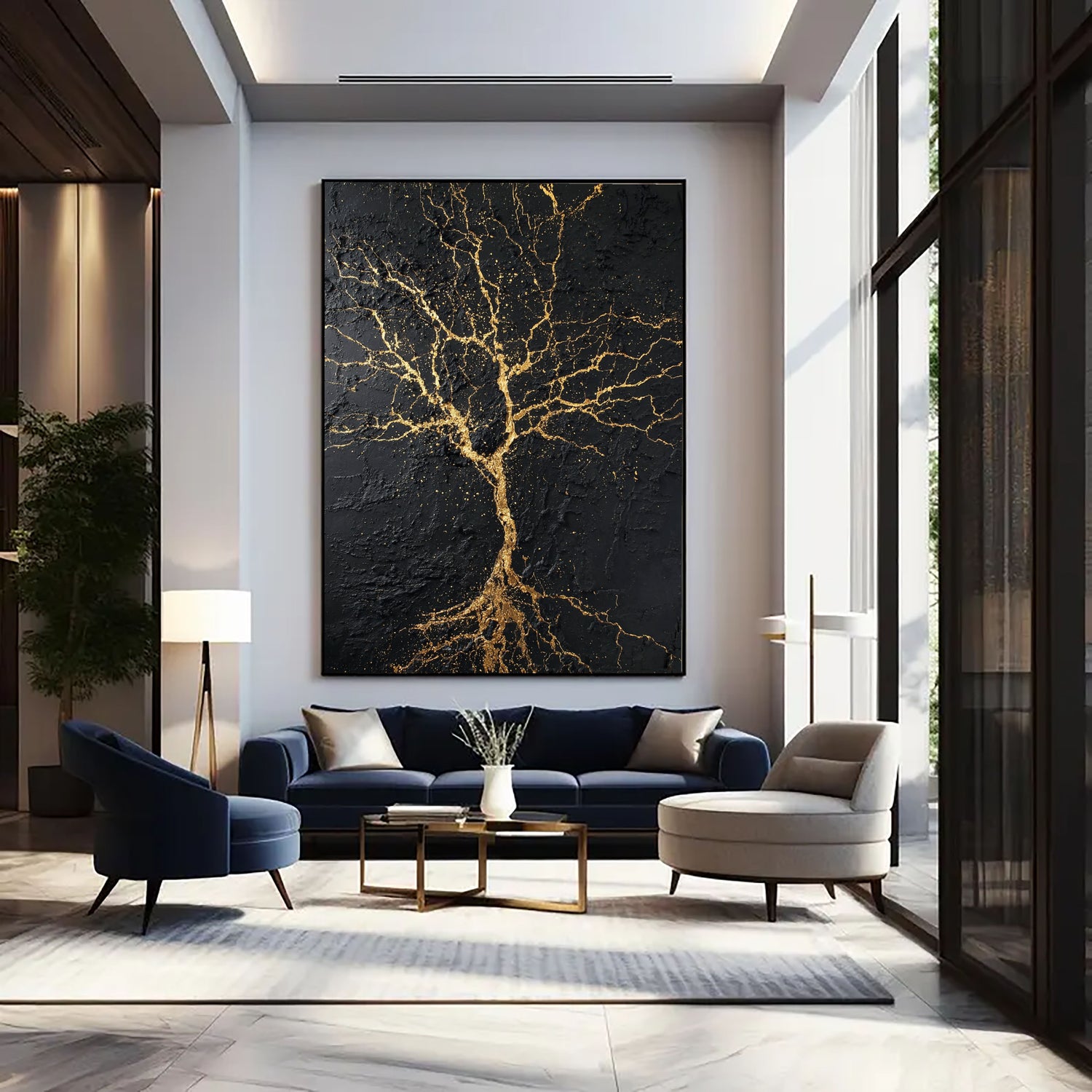 Contemporary Luxe Art | Kintsugi Tree of Light