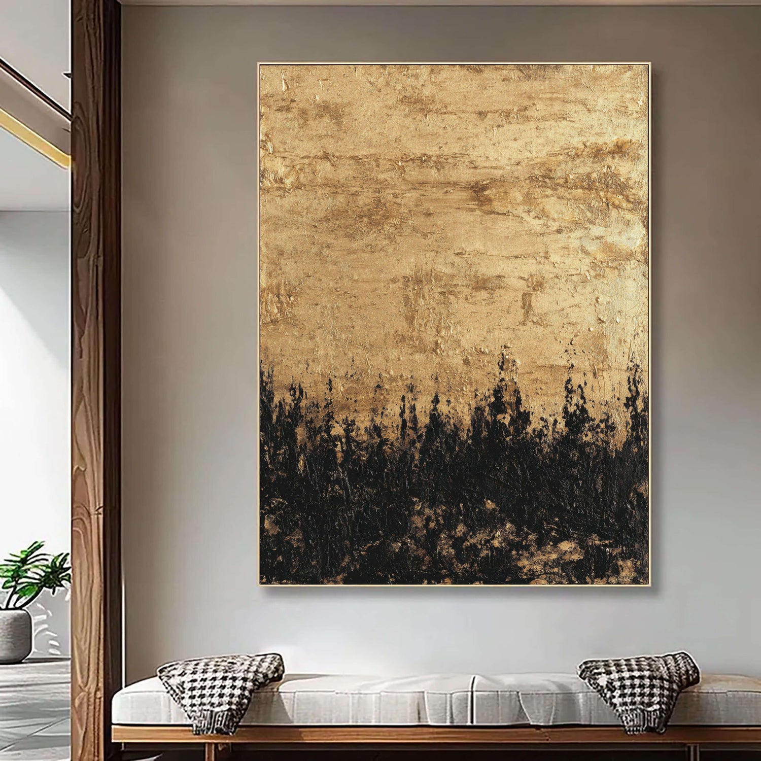 Contemporary Luxe Art | Gilded Horizon Silhouette