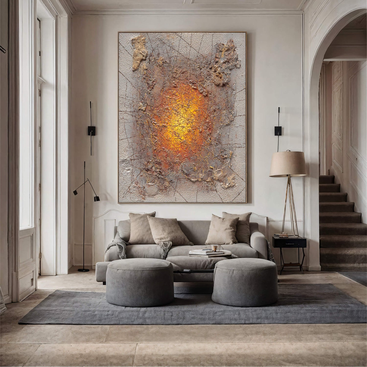 Wabi-Sabi Art | Cracked Amber Burst