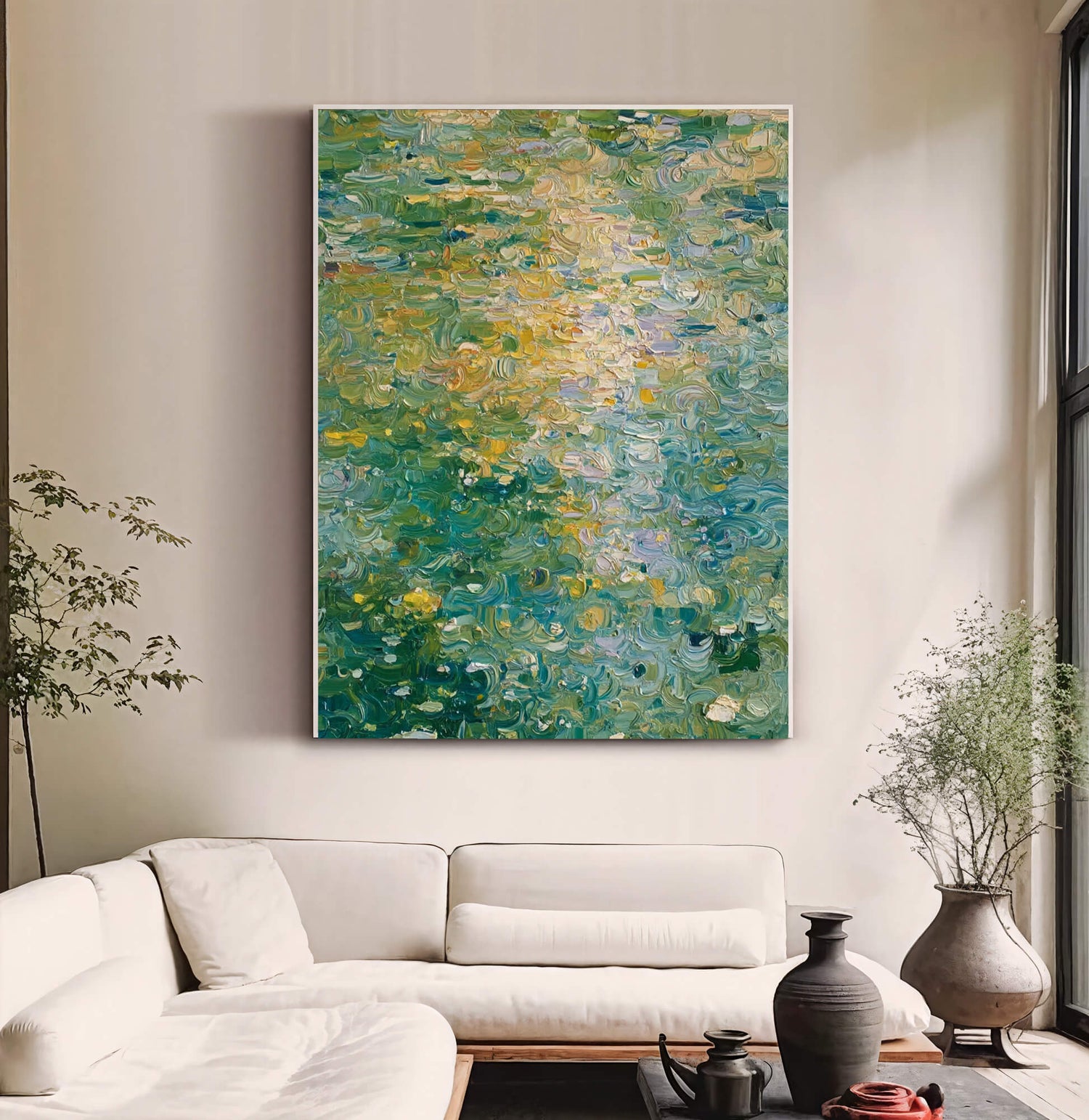 Impressionist Art | Emerald Water Glow