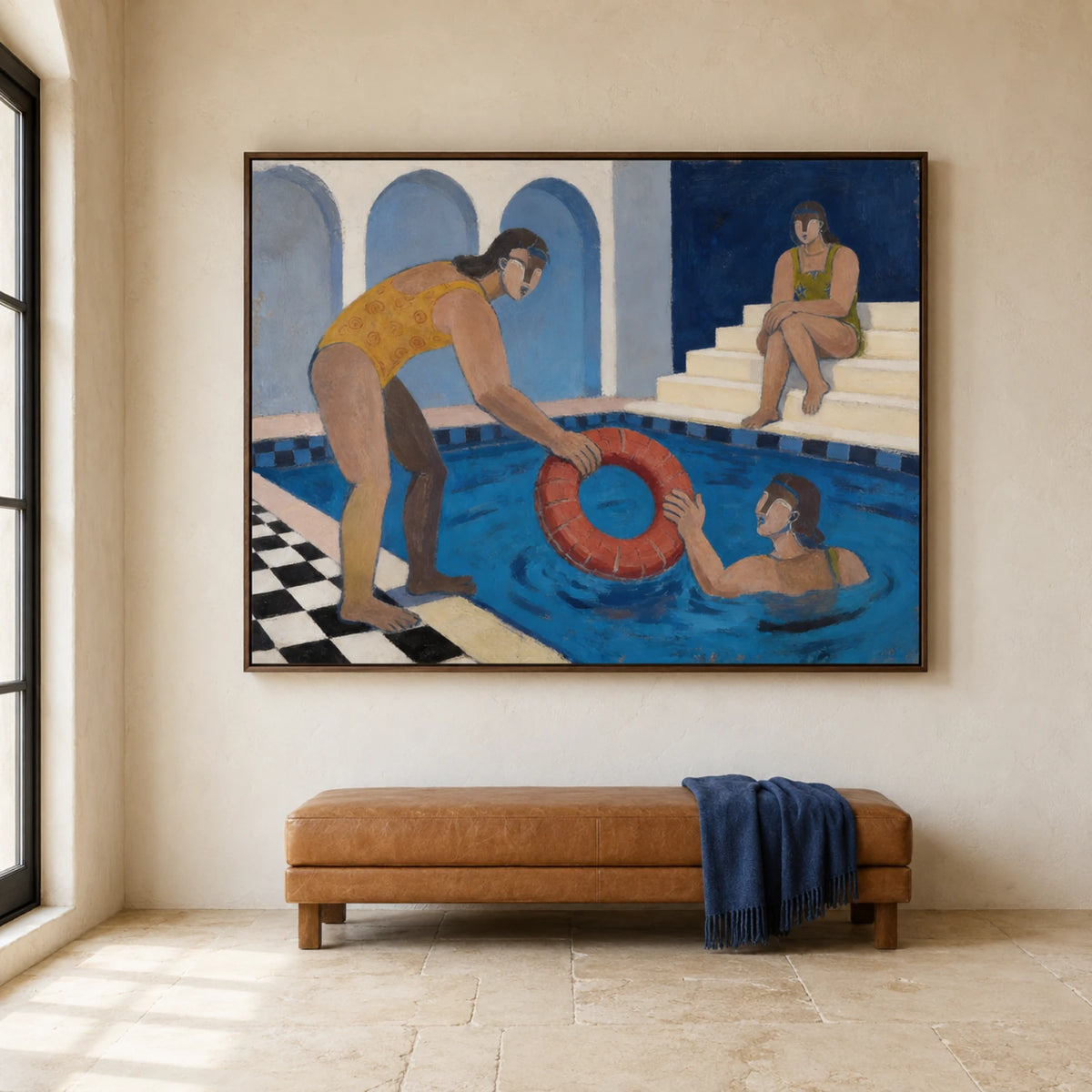 Vintage Americana Art | Conversation By The Pool