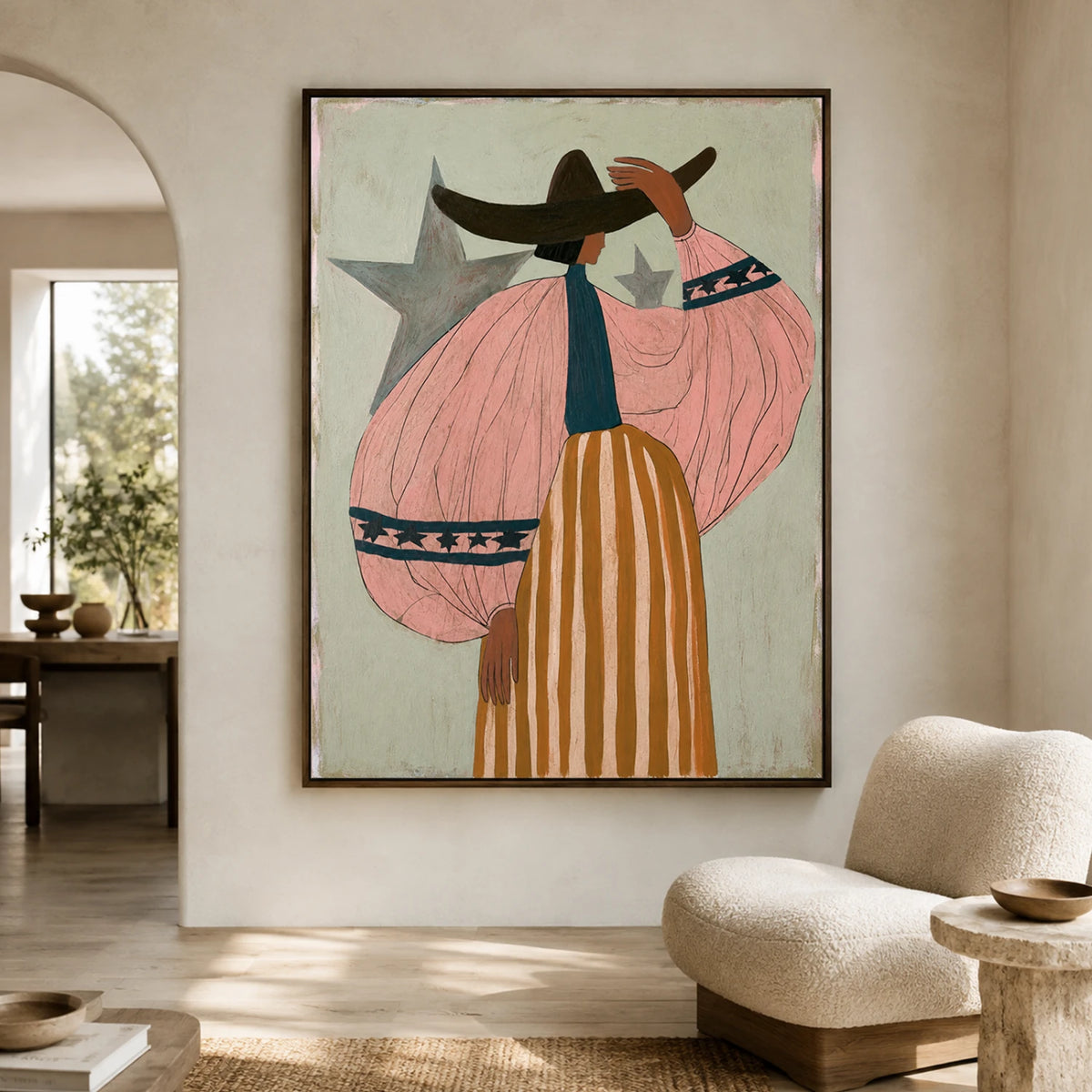 Vintage Americana Art | Star Robe On Sage Plains