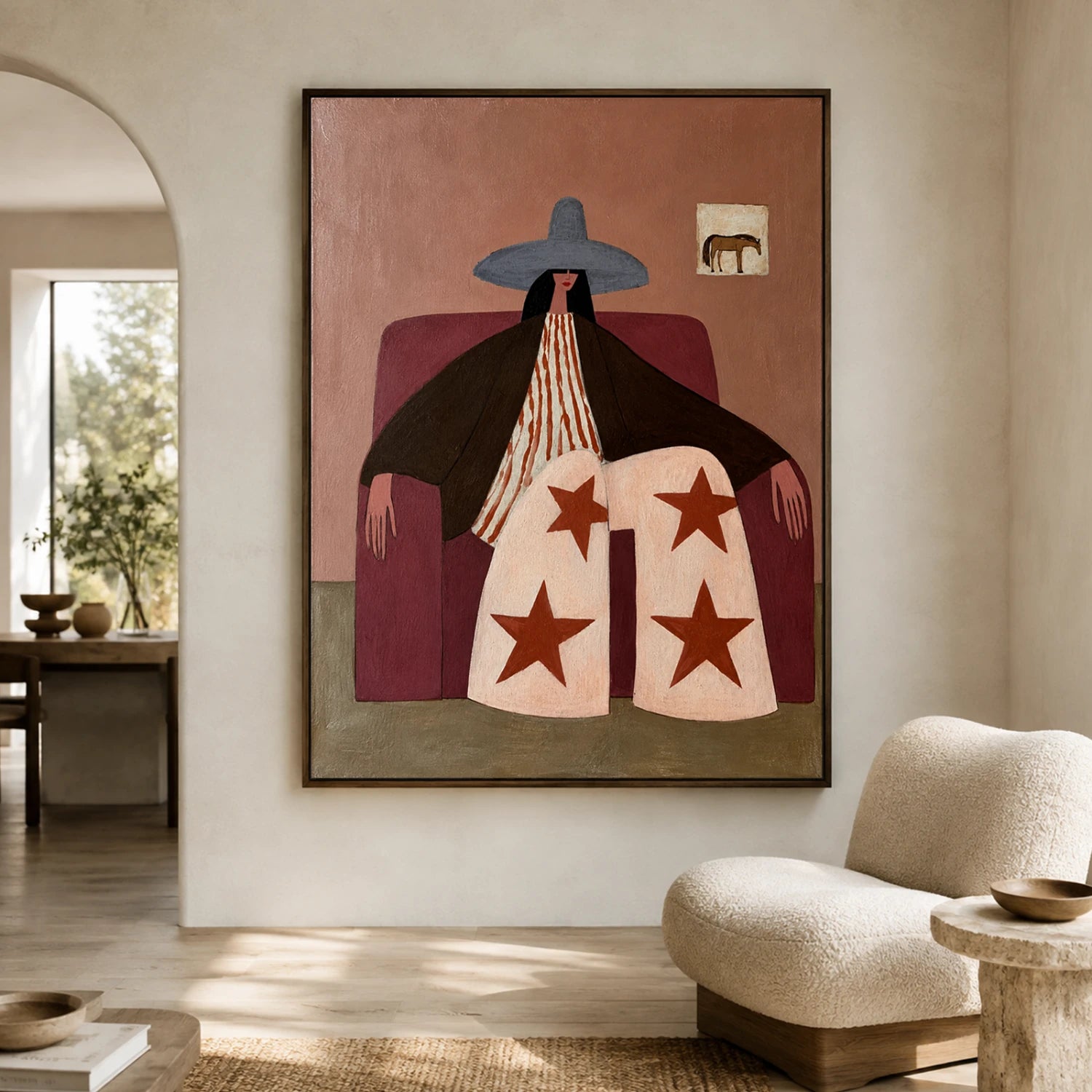 Vintage Americana Art | Starlit Repose of the West