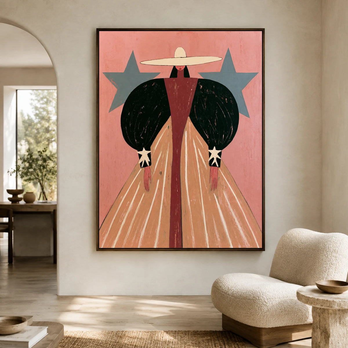 Vintage Americana Art | Star‑Robe In Pink Realm