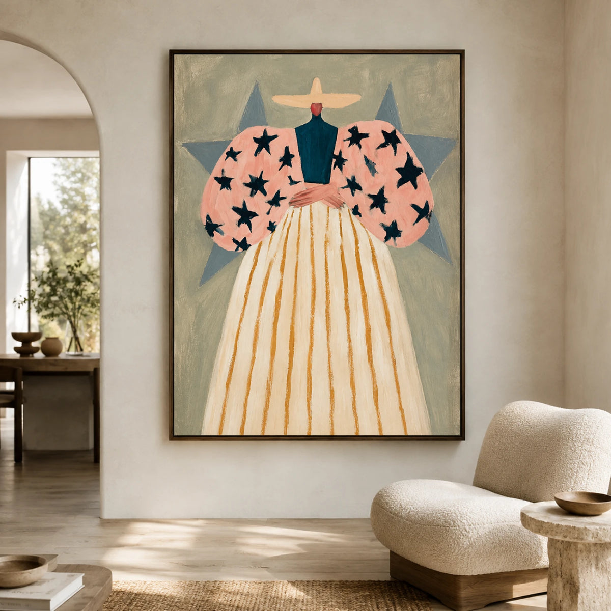 Vintage Americana Art | Stellar Sleeves Over Green Plains