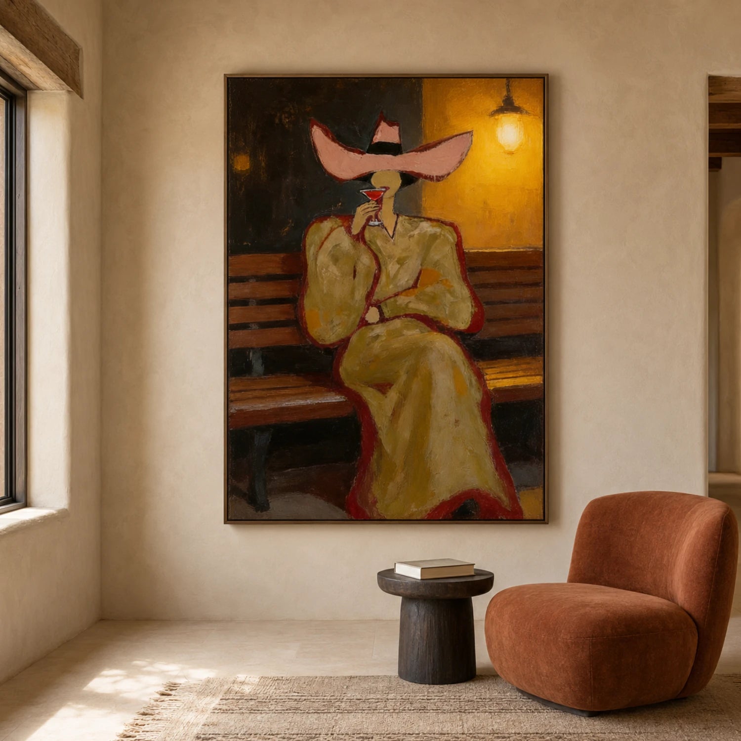 Vintage Americana Art | Lamplight Solitude