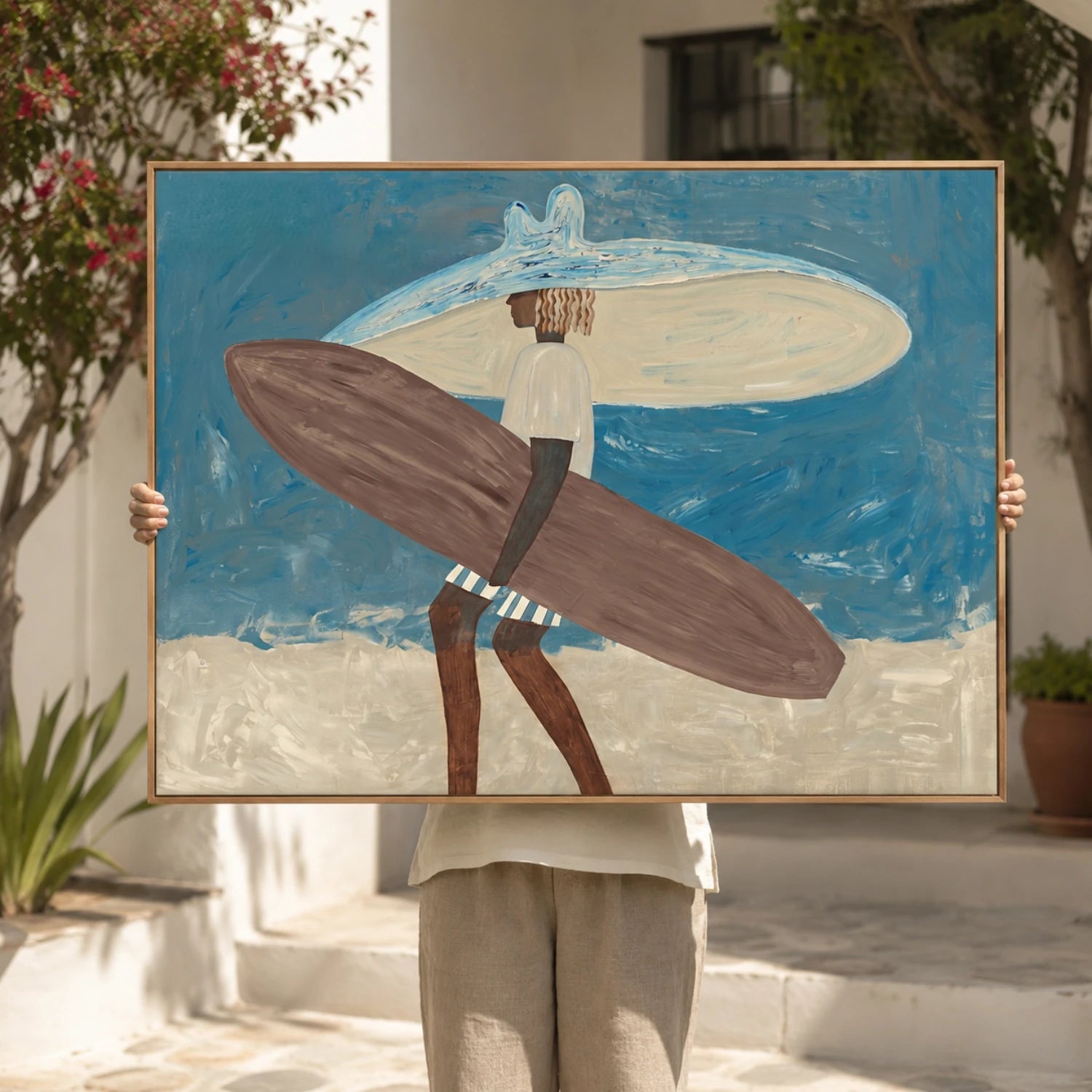 Vintage Americana Art | Twin Board Surfer