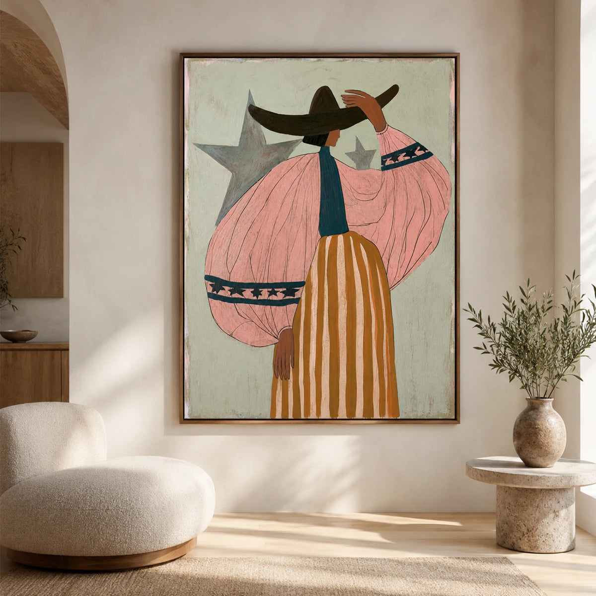 Vintage Americana Art | Star Robe On Sage Plains