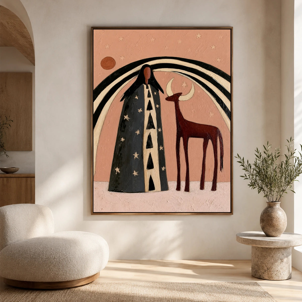 Vintage Americana Art | Stellar Meeting With The Stag